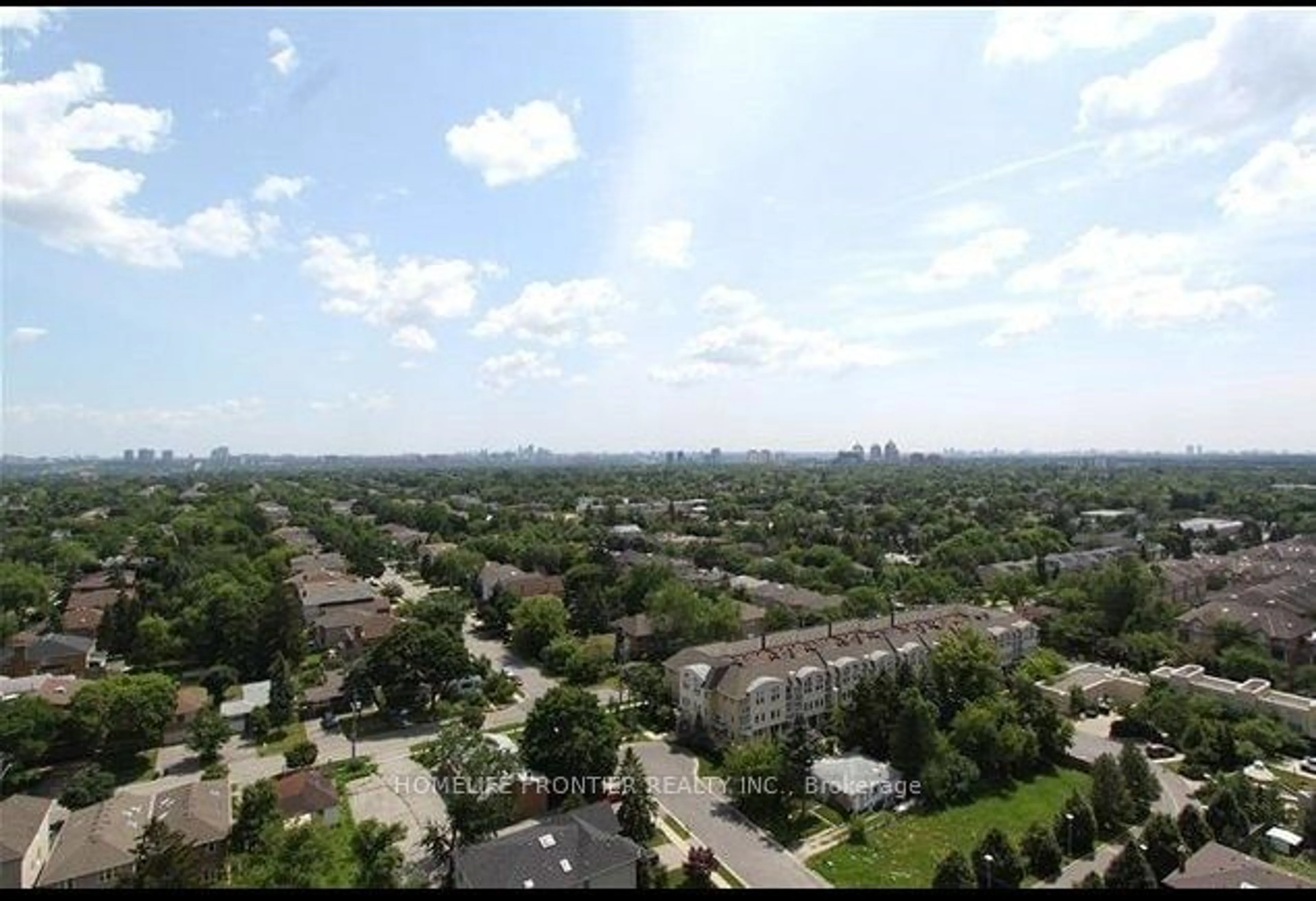 A pic from outside/outdoor area/front of a property/back of a property/a pic from drone, city buildings view from balcony for 18 Holmes Ave #1712, Toronto Ontario M2N 0E1