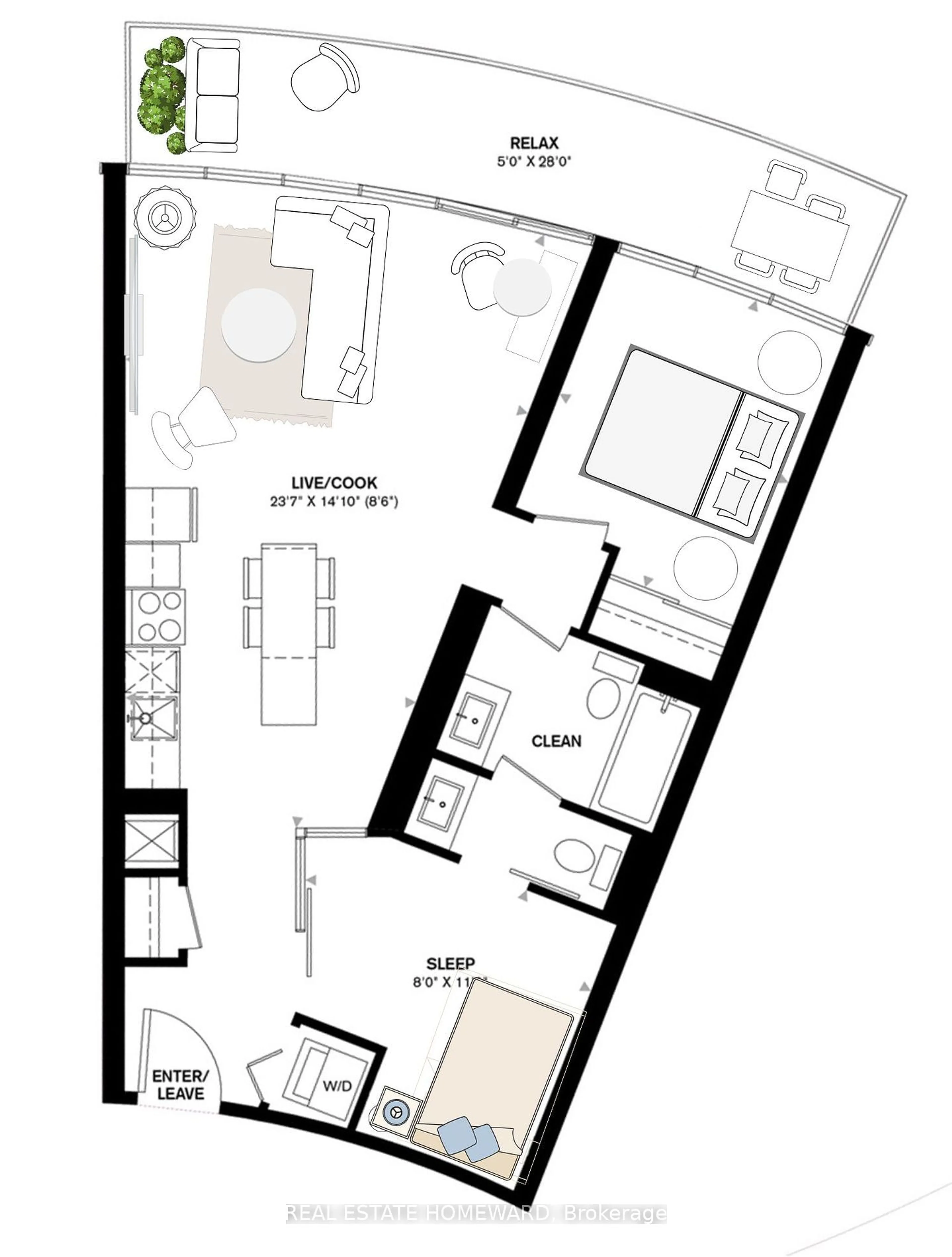 Floor plan for 51 East Liberty St #1207, Toronto Ontario M6K 3P8