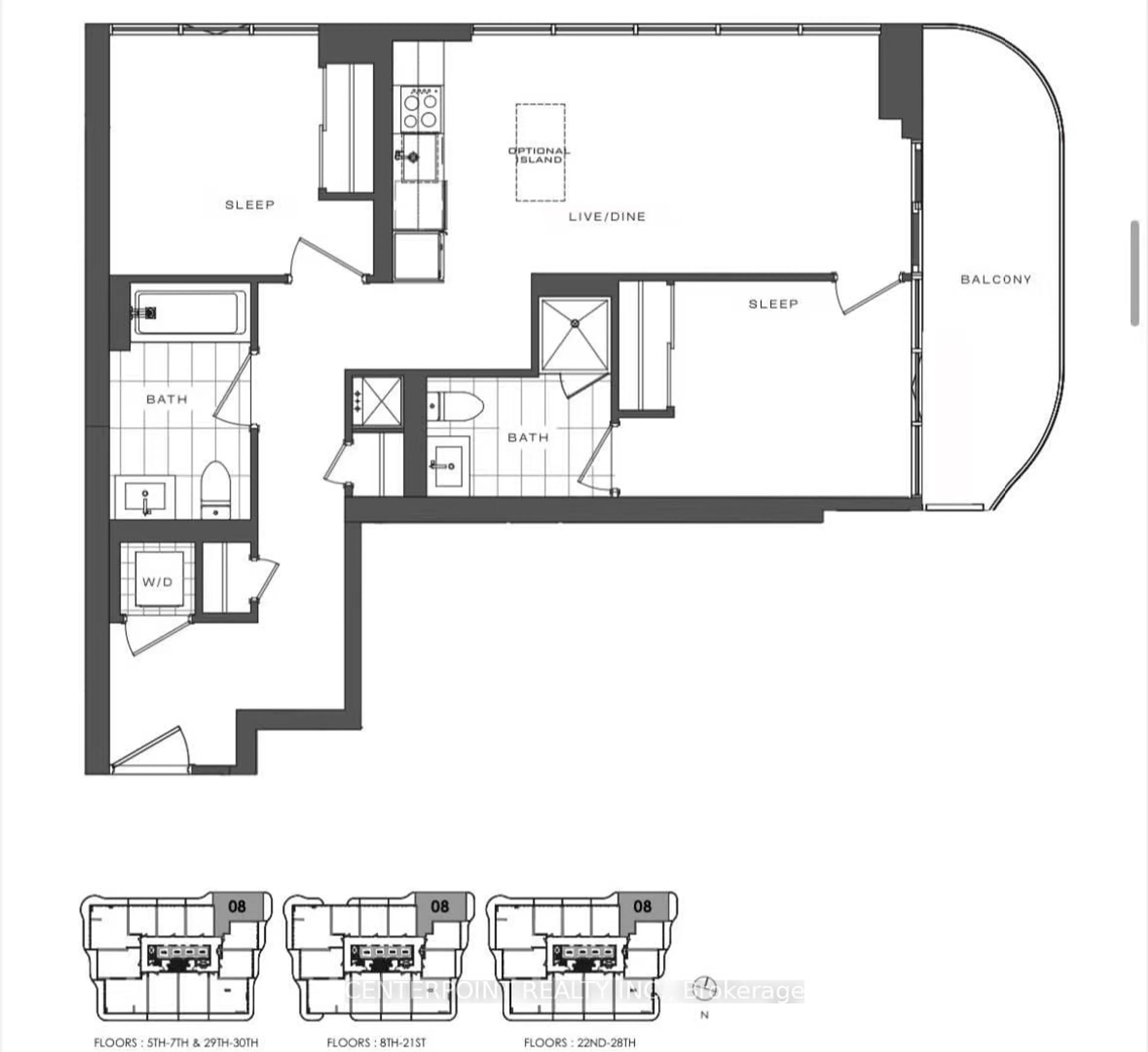 Floor plan for 15 Holmes Ave #1808, Toronto Ontario M2N 4L8