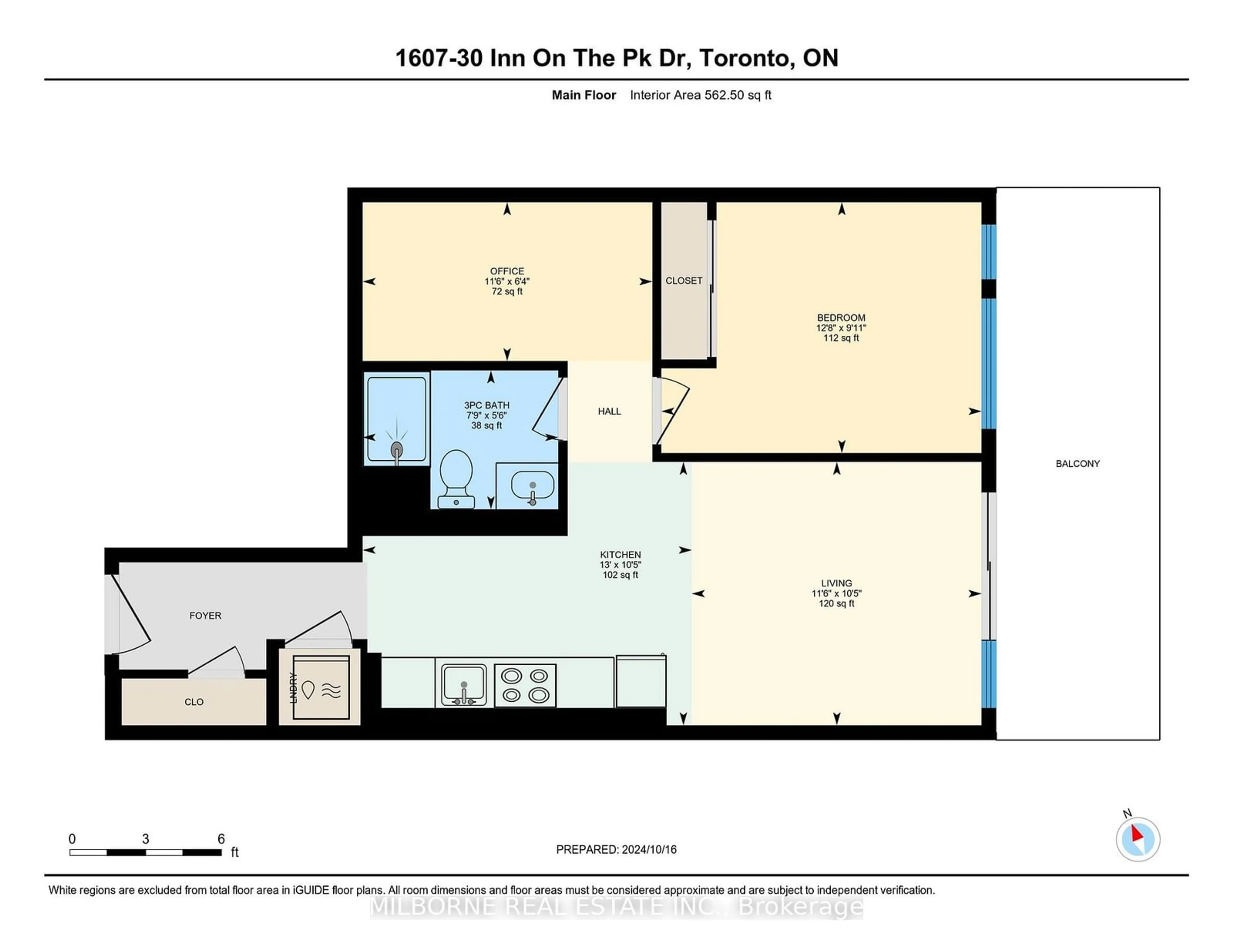 Floor plan for 30 Inn On The Park Dr #1607, Toronto Ontario M3C 0P7