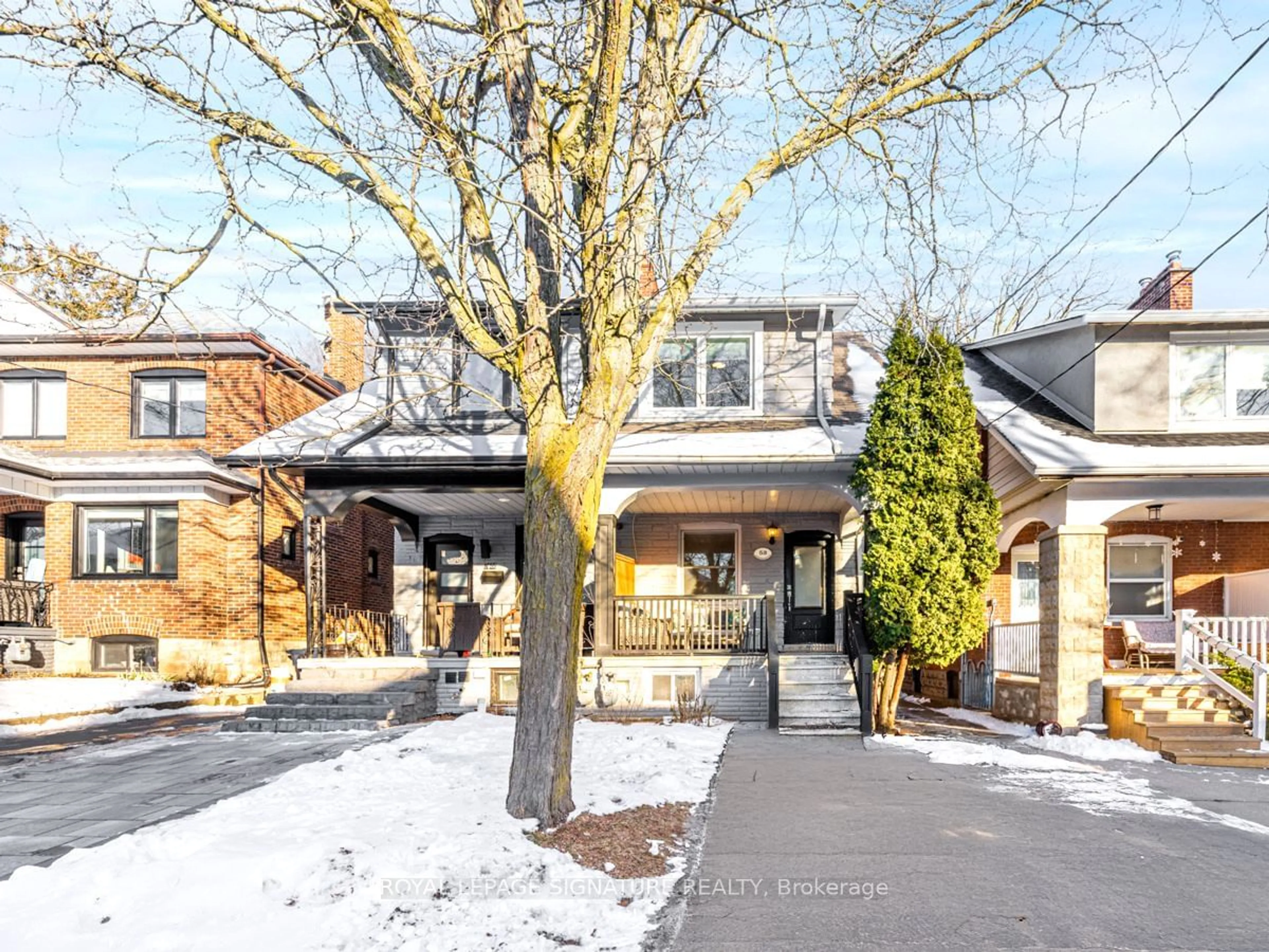 Home with brick exterior material, street for 53 Cherrywood Ave, Toronto Ontario M6C 2X4