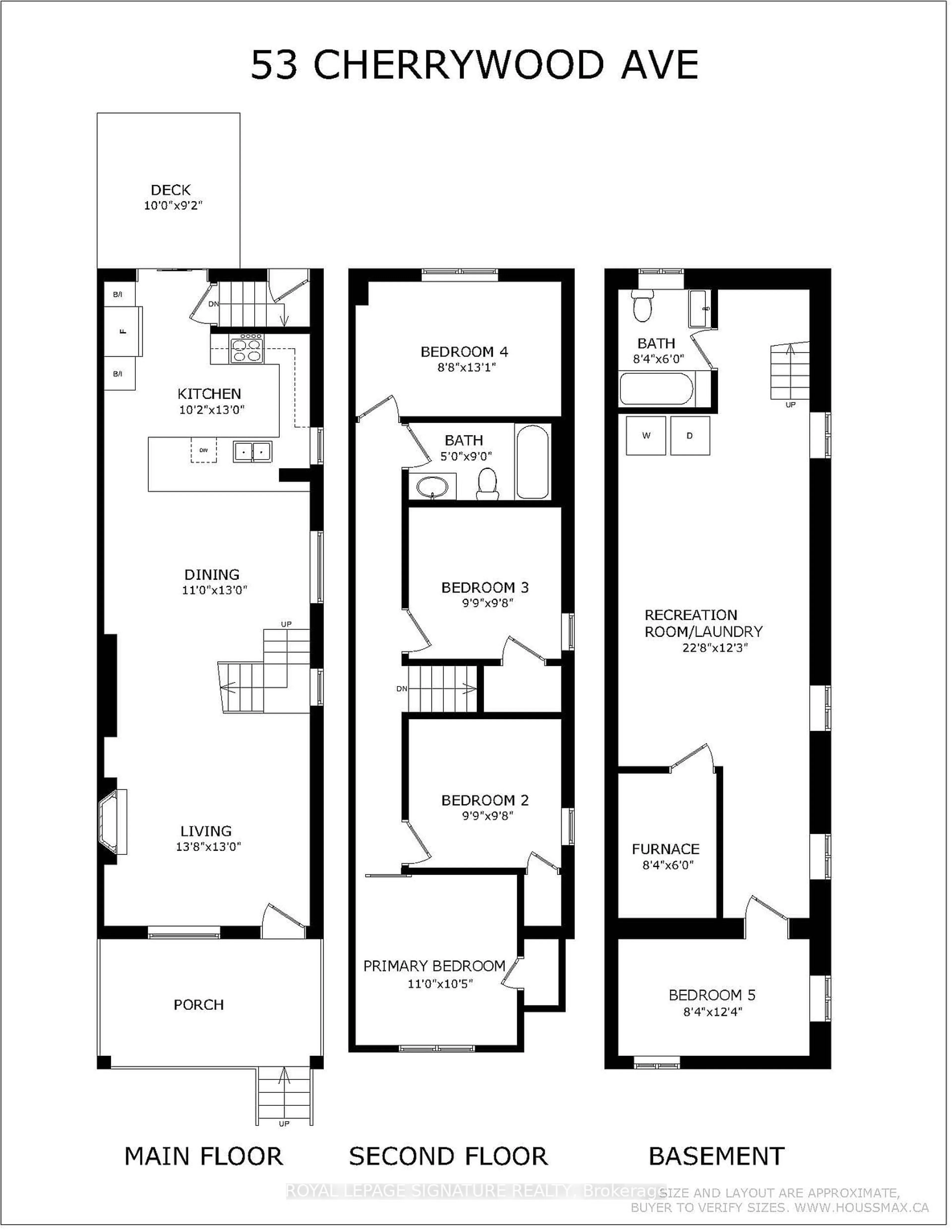 Floor plan for 53 Cherrywood Ave, Toronto Ontario M6C 2X4