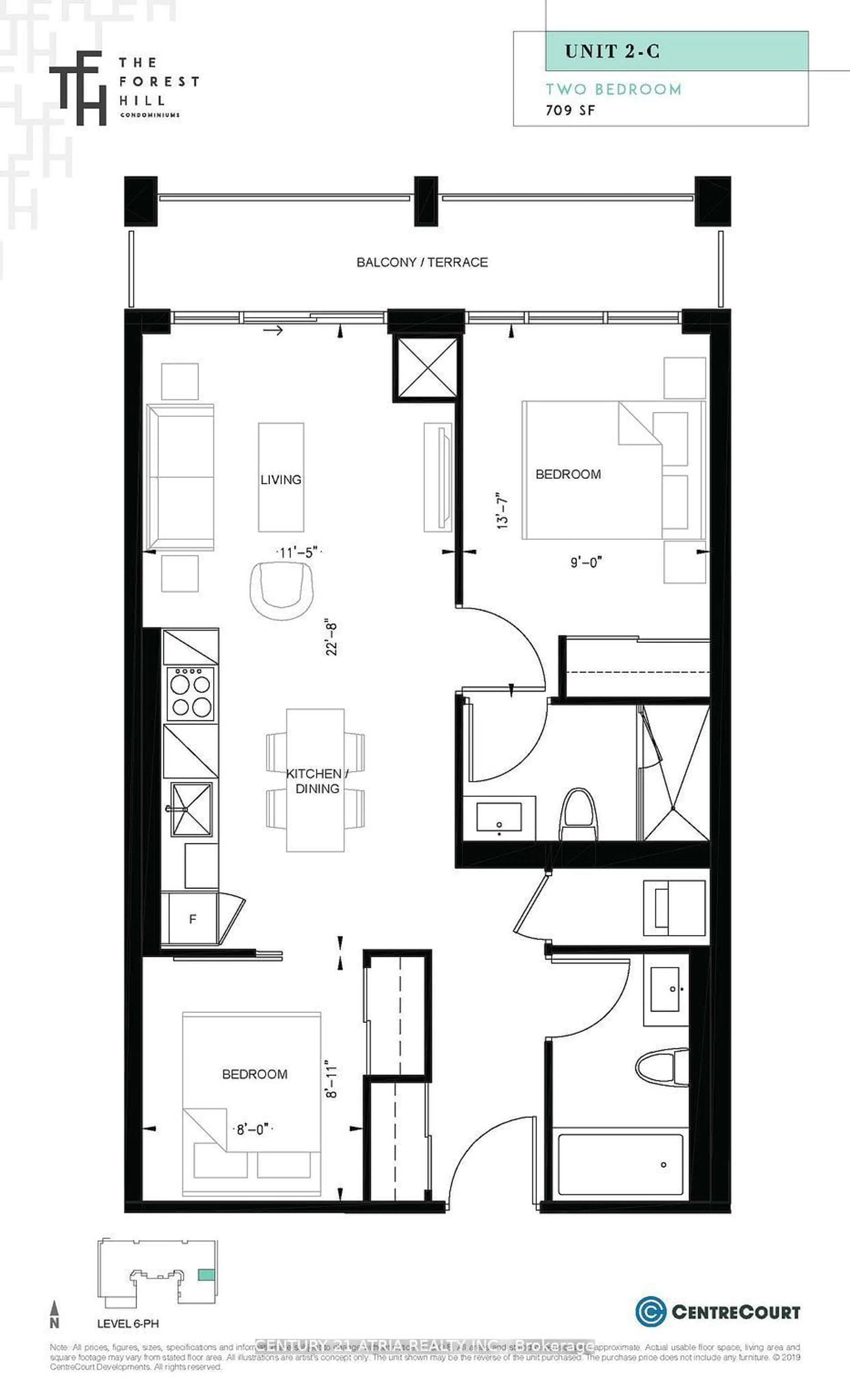 Floor plan for 2020 Bathurst St #1718, Toronto Ontario M5P 0A6