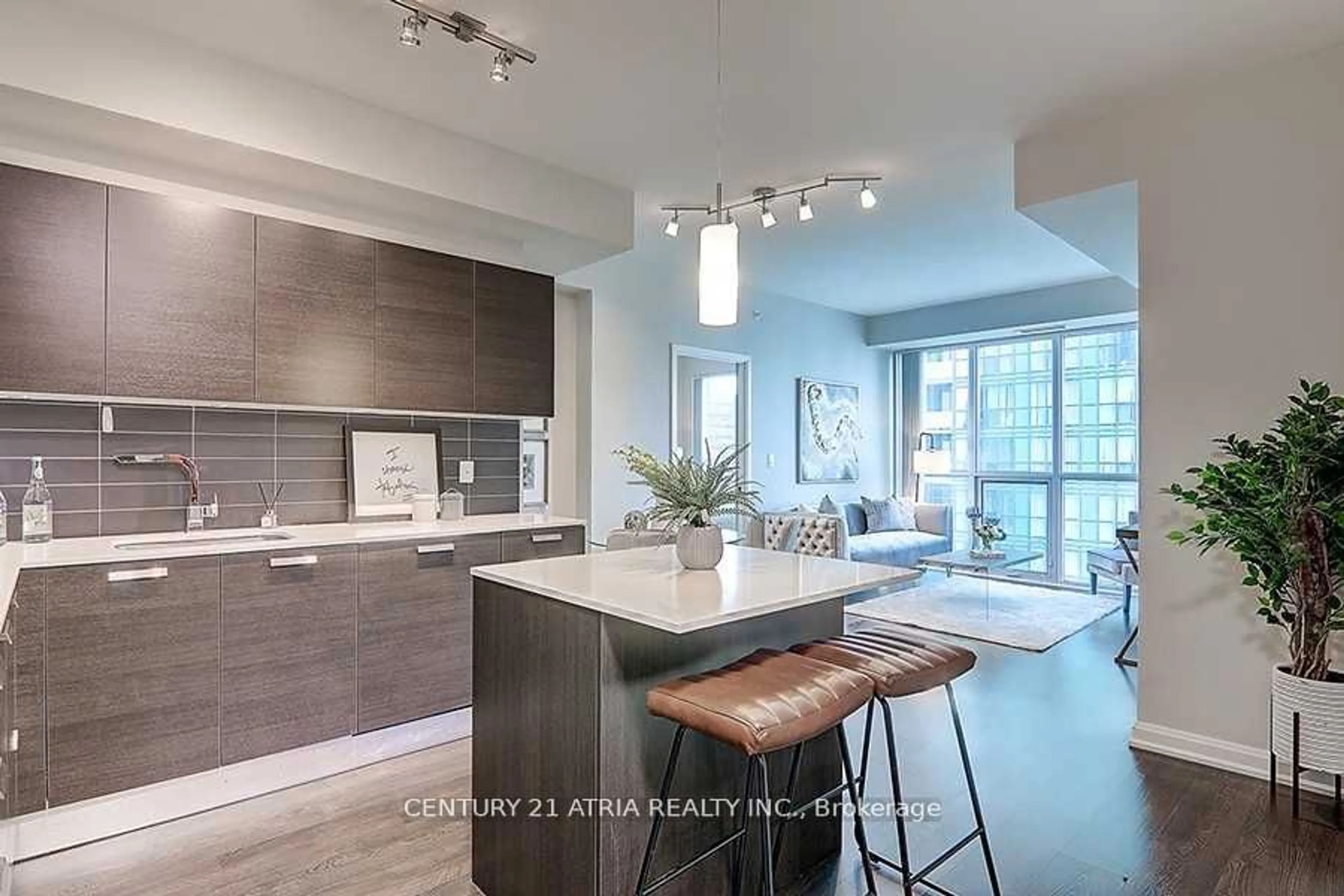 Contemporary kitchen, ceramic/tile floor for 11 Bogert Ave #1701, Toronto Ontario M3N 0H4