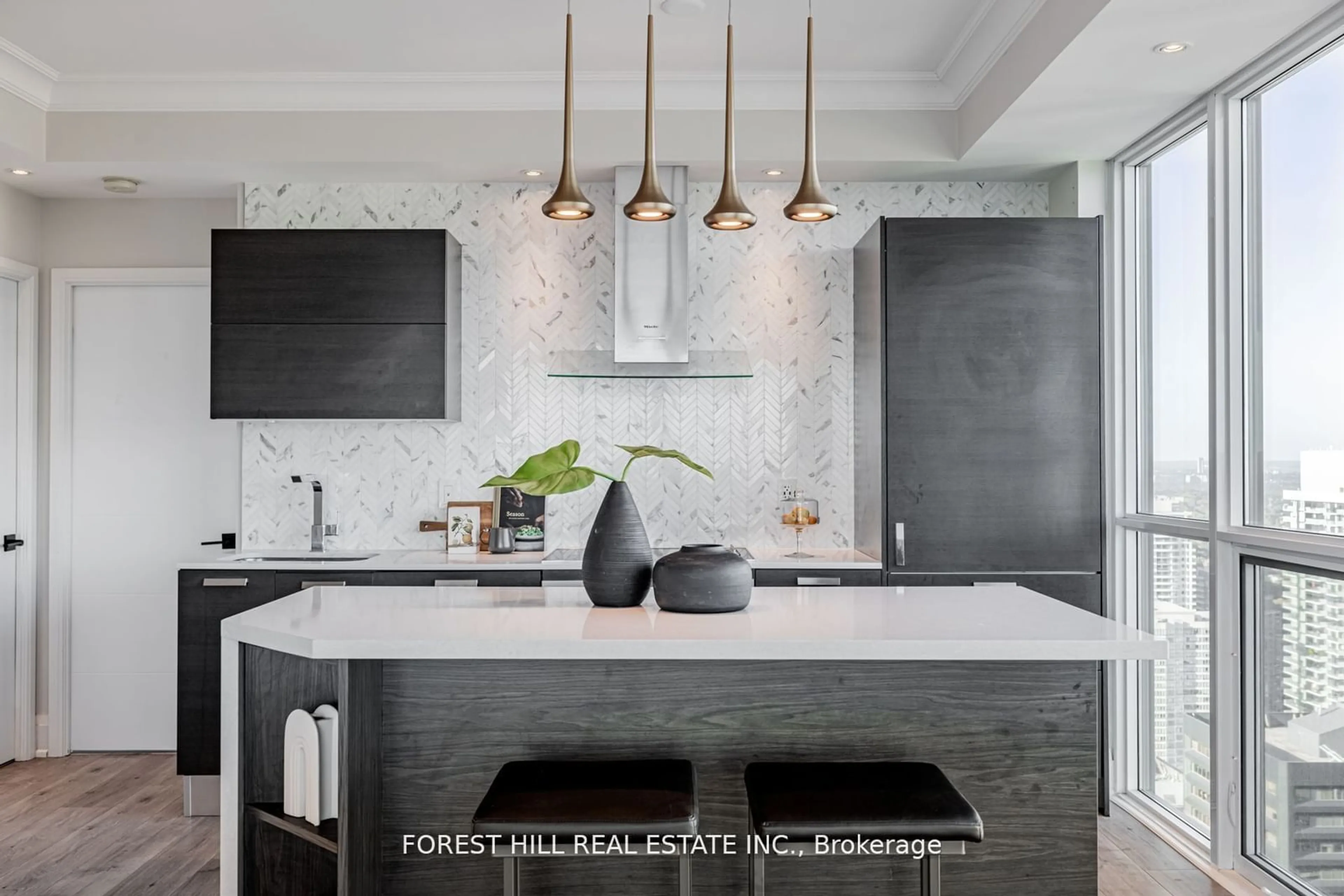 Contemporary kitchen, ceramic/tile floor for 9 Bogert Ave #3902, Toronto Ontario M2N 0H3