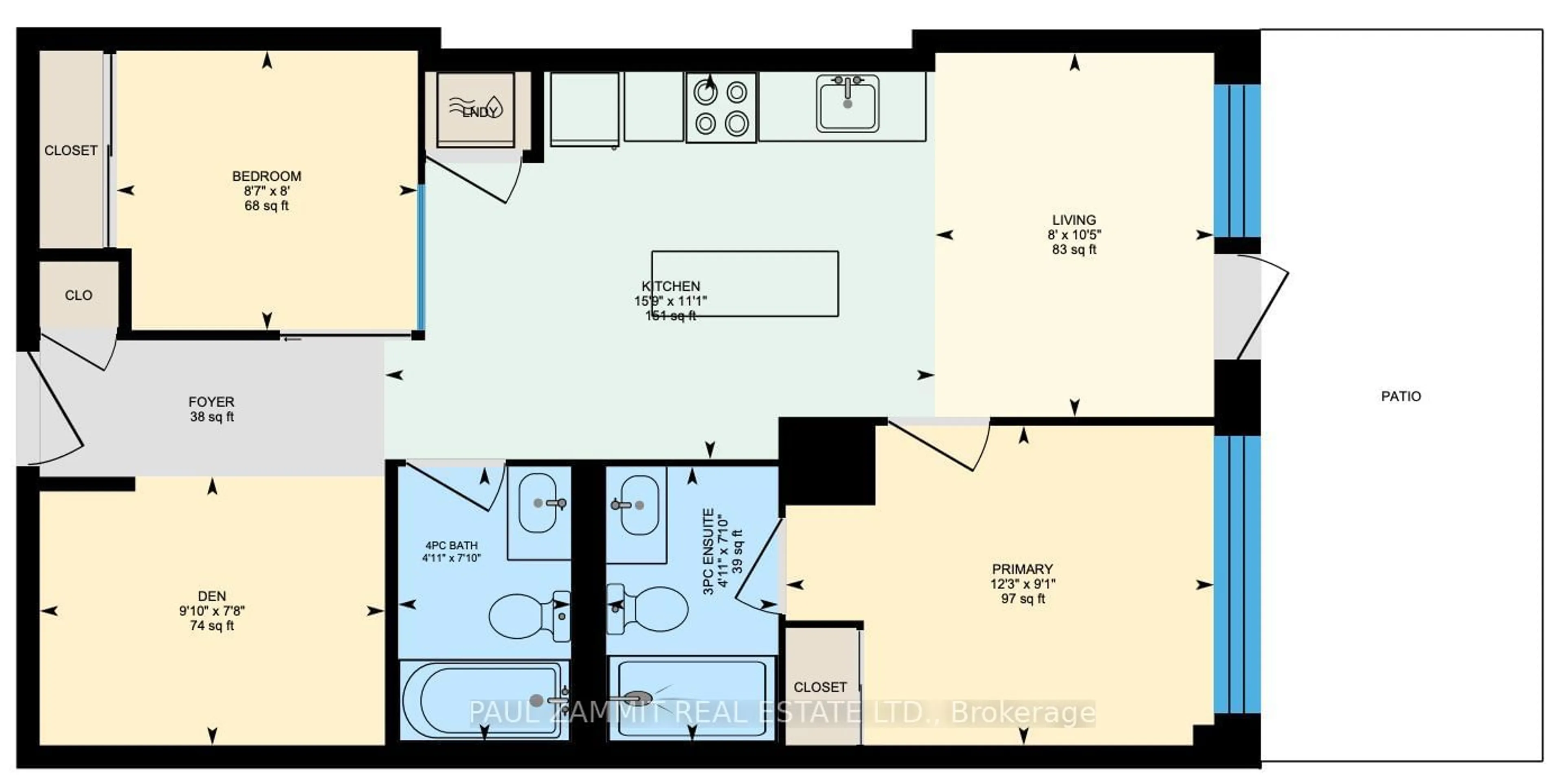 Floor plan for 8 Tippett Rd #107, Toronto Ontario M3H 0E7