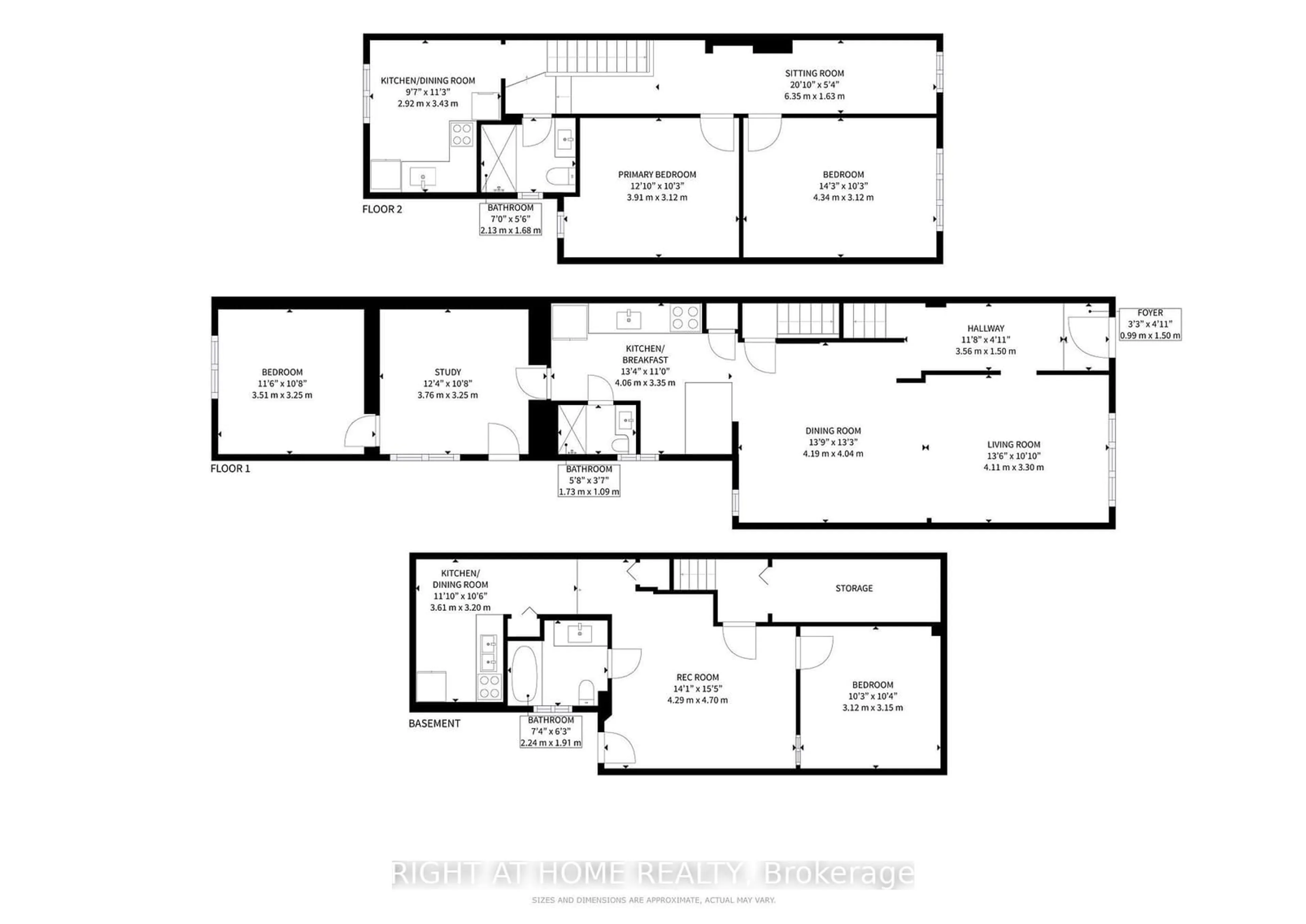 Floor plan for 28 Fennings St, Toronto Ontario M6J 3B8