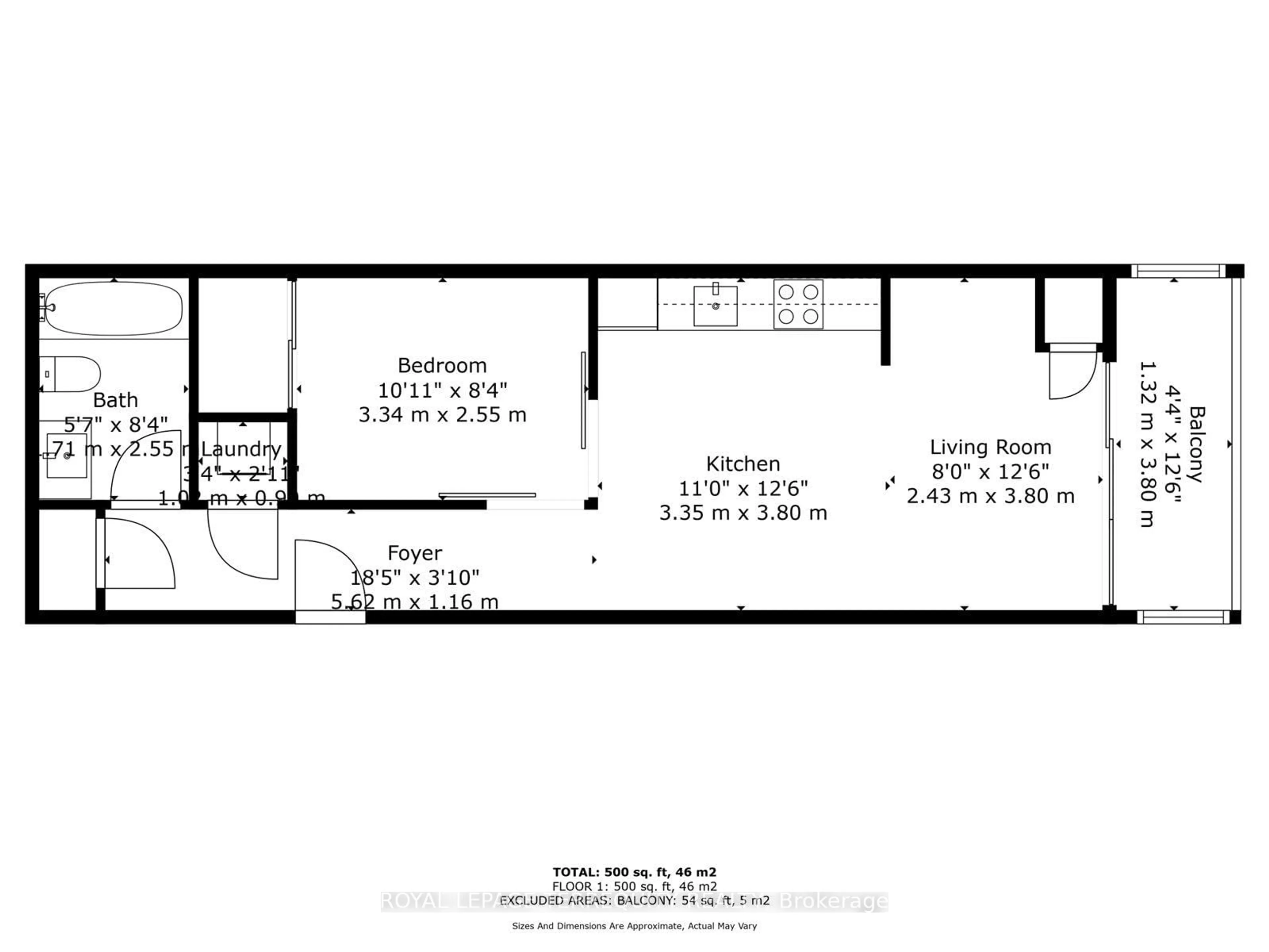 Floor plan for 120 Parliament St #501, Toronto Ontario M5A 0N6