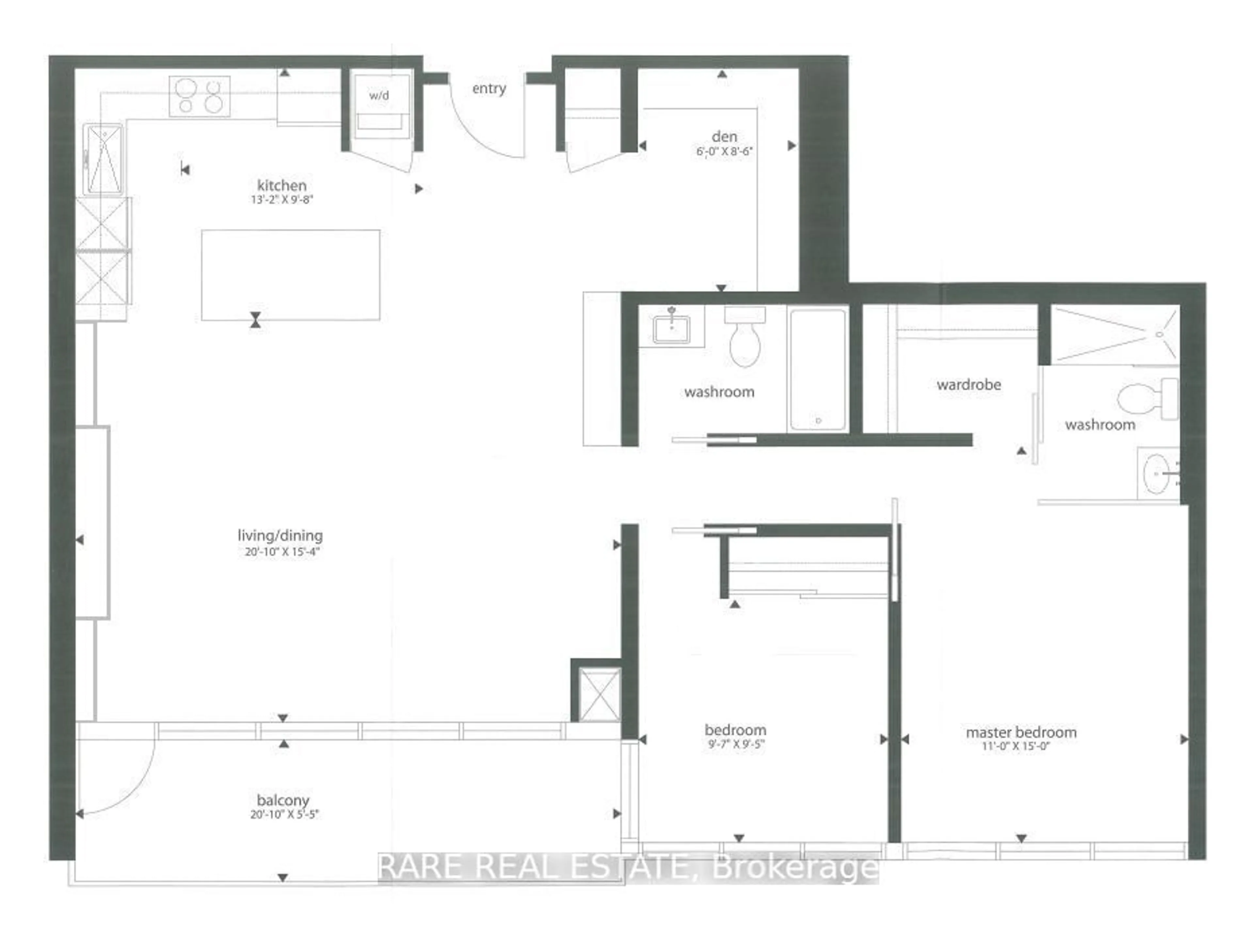 Floor plan for 59 East Liberty St #2201, Toronto Ontario M6K 3R1