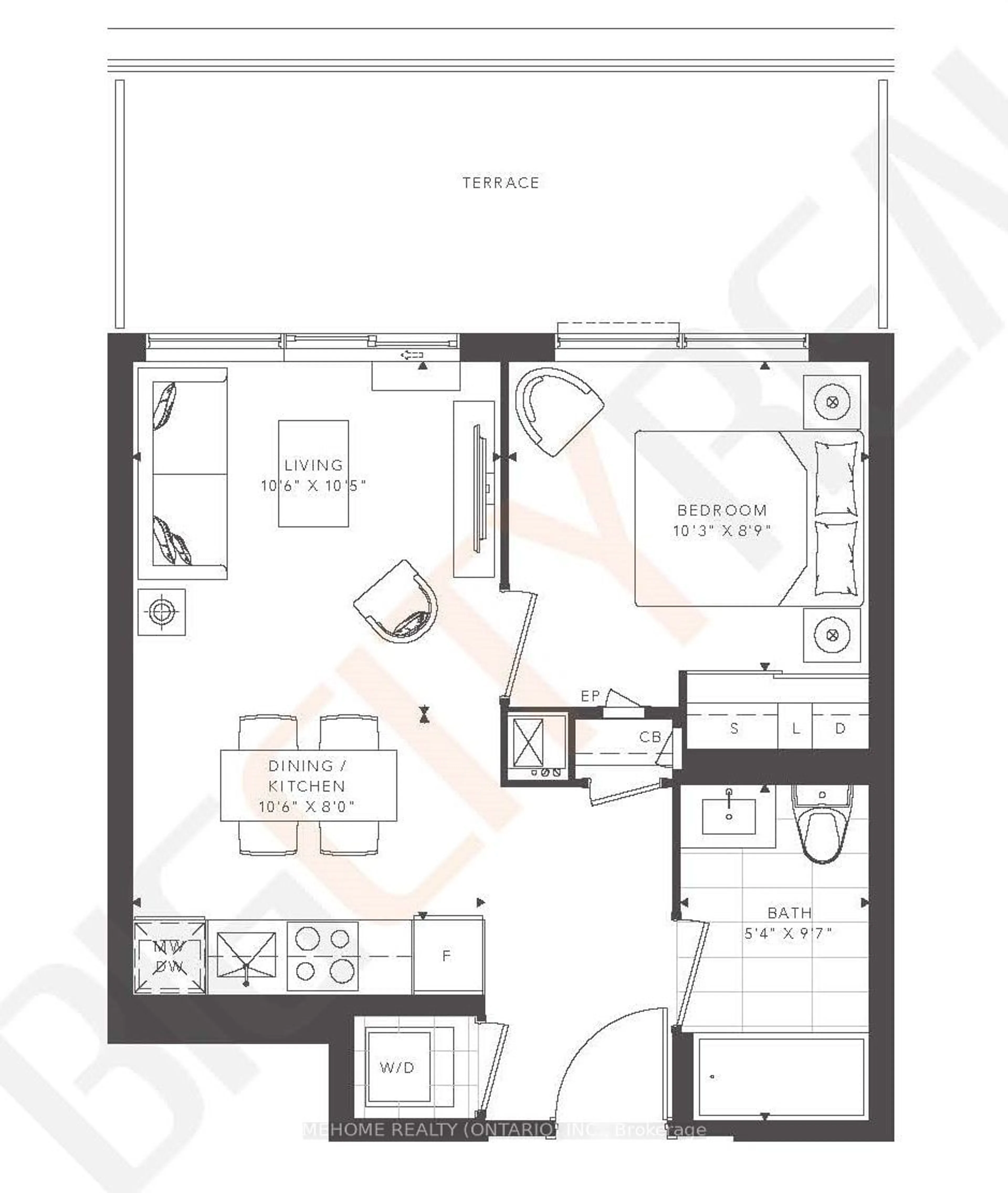 Floor plan for 8 Olympic Garden Dr #1803, Toronto Ontario M2M 0B9