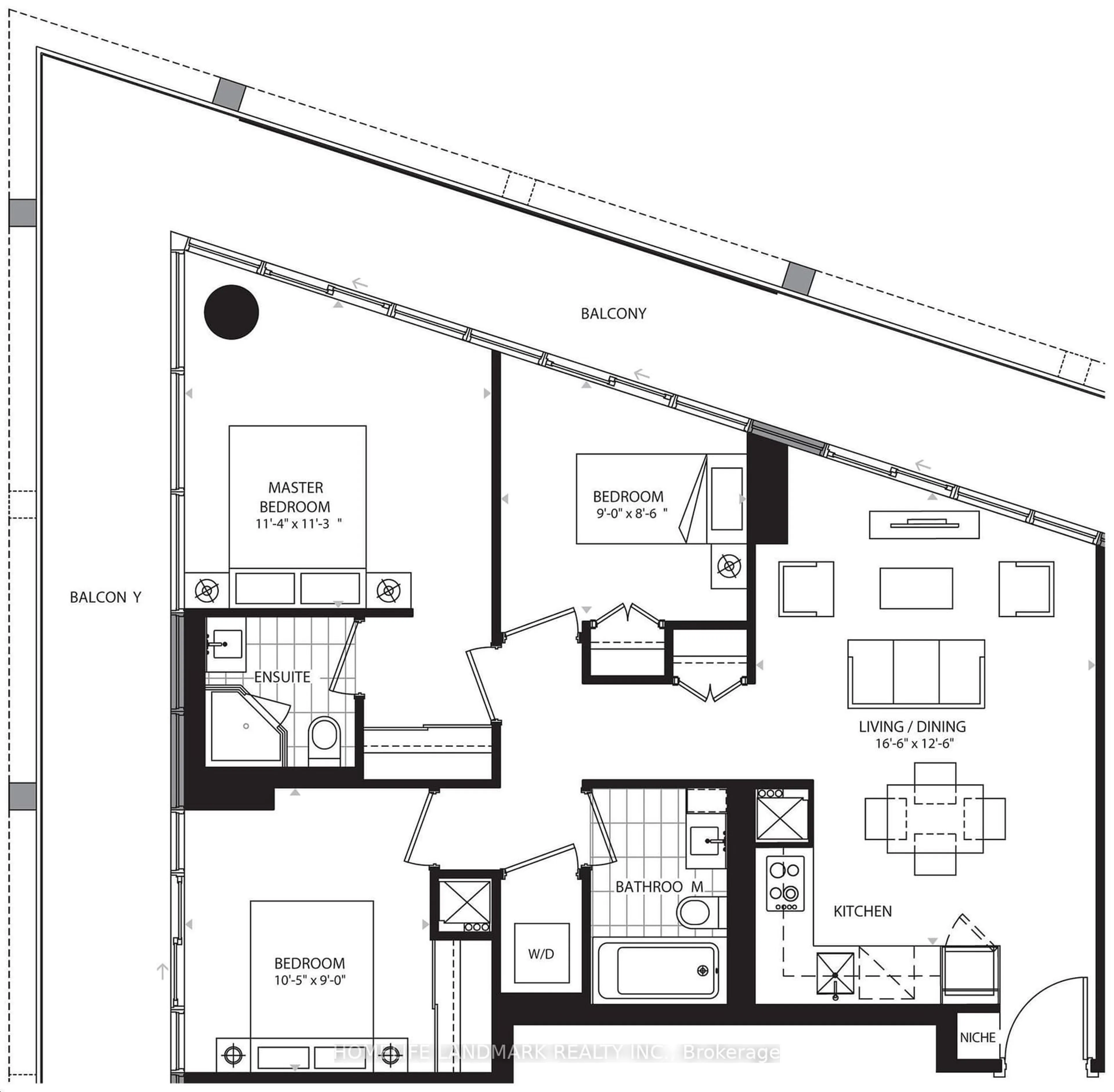 Floor plan for 125 Peter St #2301, Toronto Ontario M5V 2G9