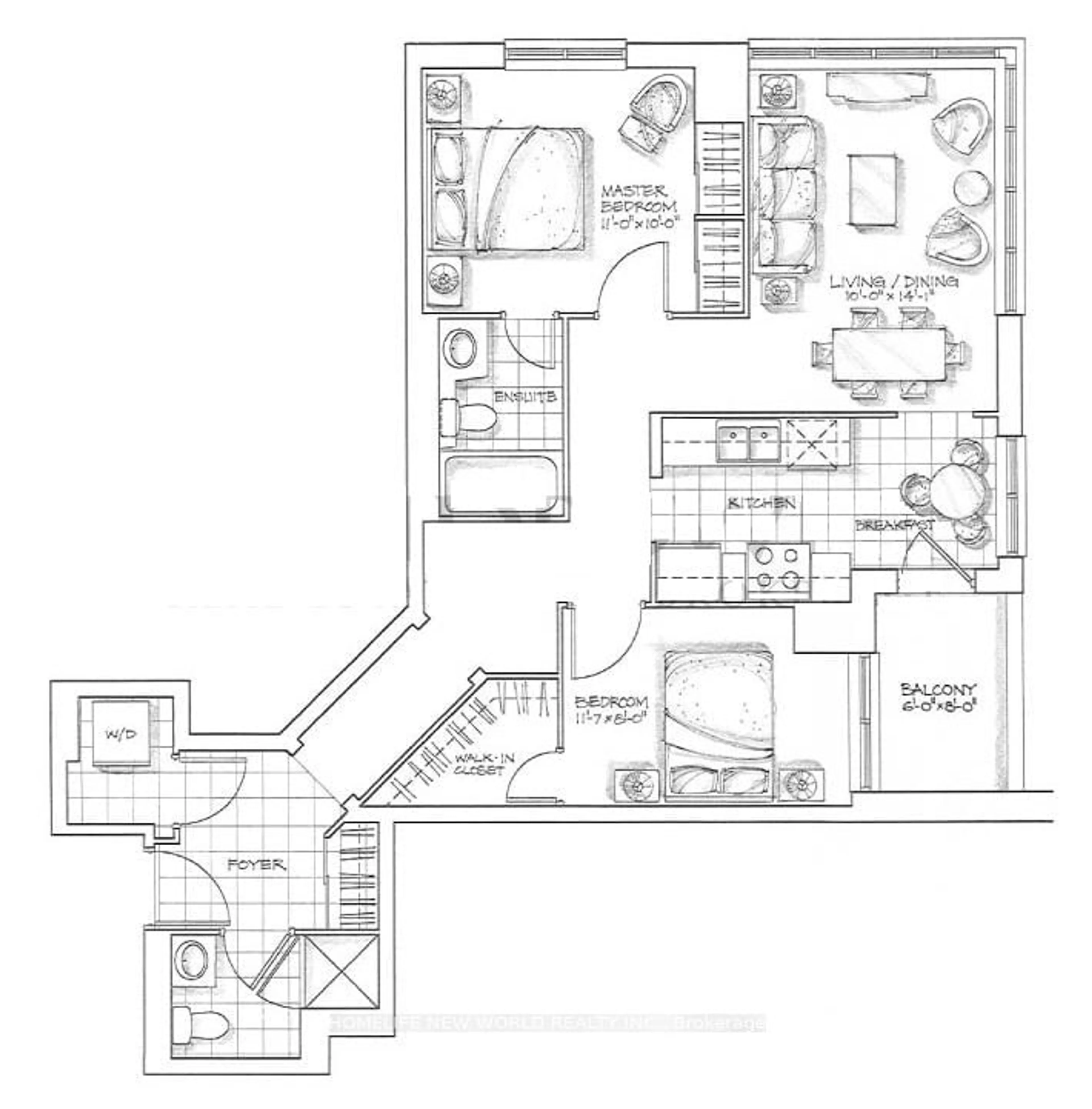 Floor plan for 8 Rean Dr #305, Toronto Ontario M2K 3B9