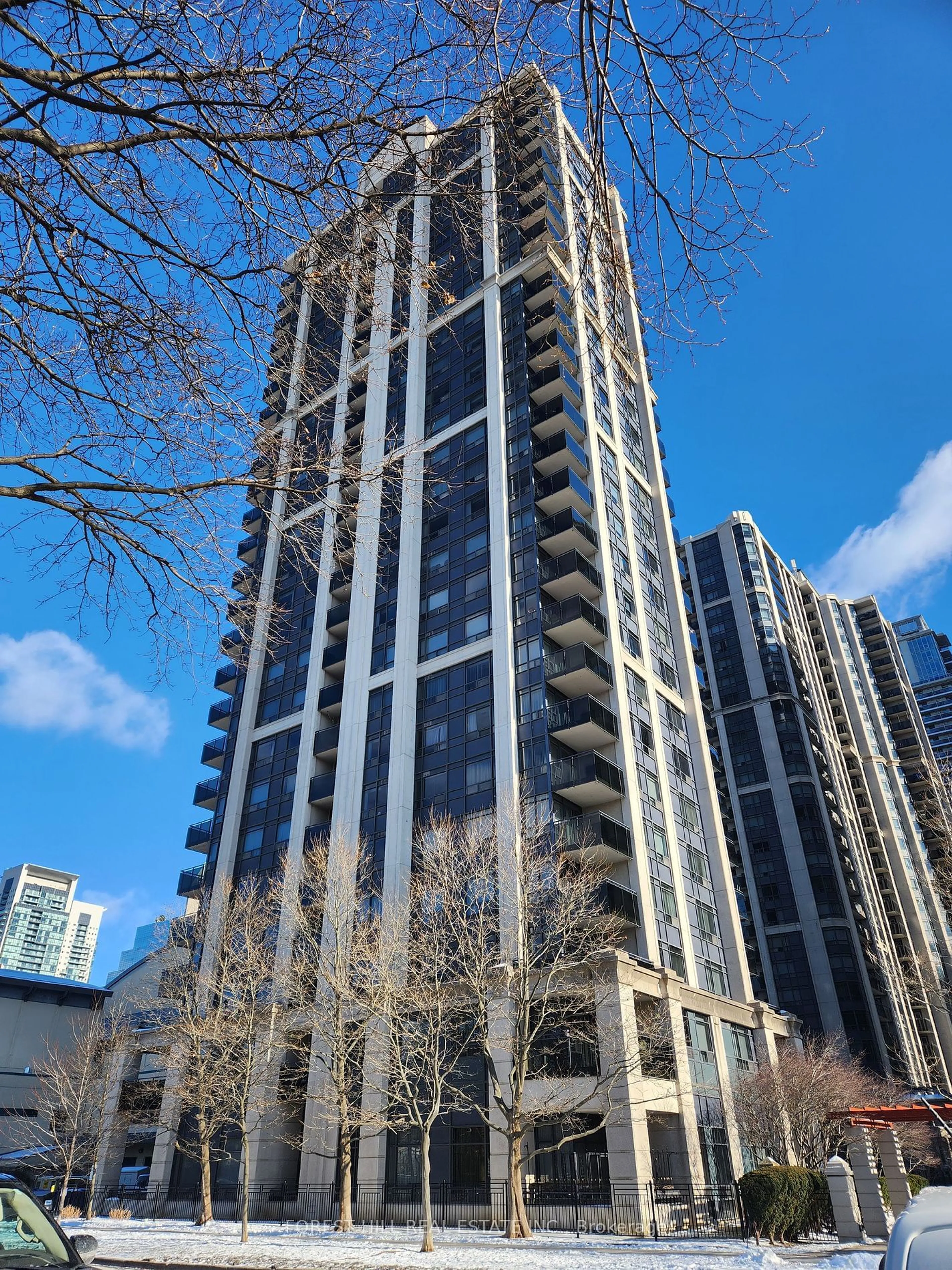 A pic from outside/outdoor area/front of a property/back of a property/a pic from drone, city buildings view from balcony for 155 Beecroft Rd #216, Toronto Ontario M2N 7C6