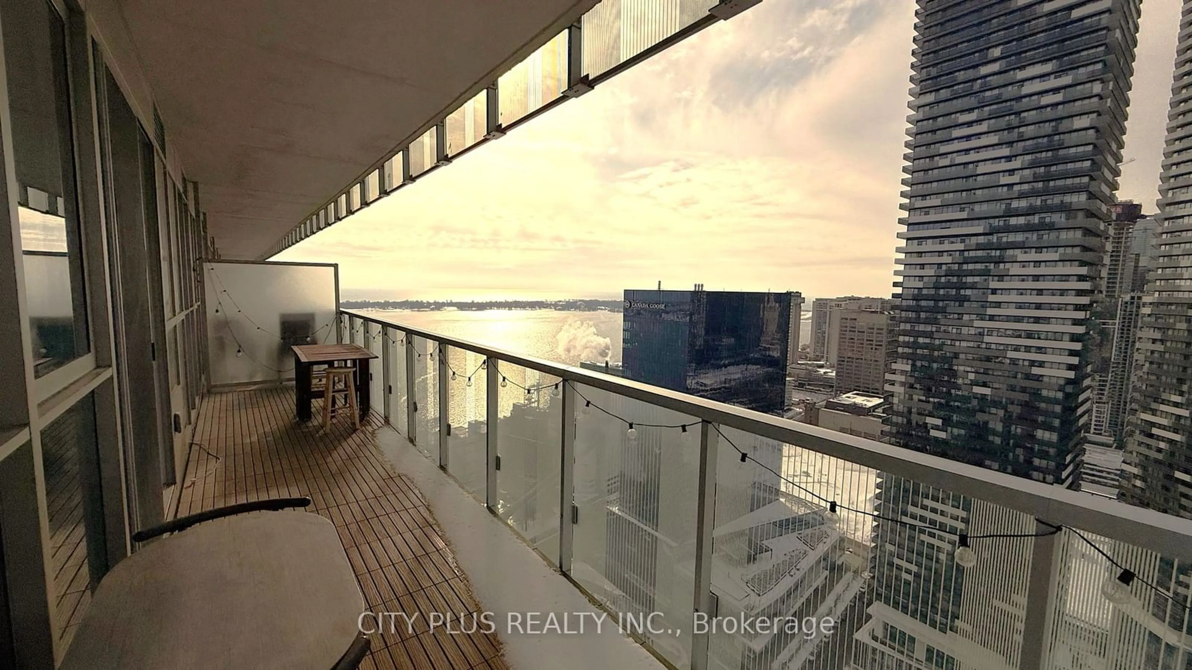 Balcony in the apartment, city buildings view from balcony for 15 Lower Jarvis St #3609, Toronto Ontario M5E 0C4