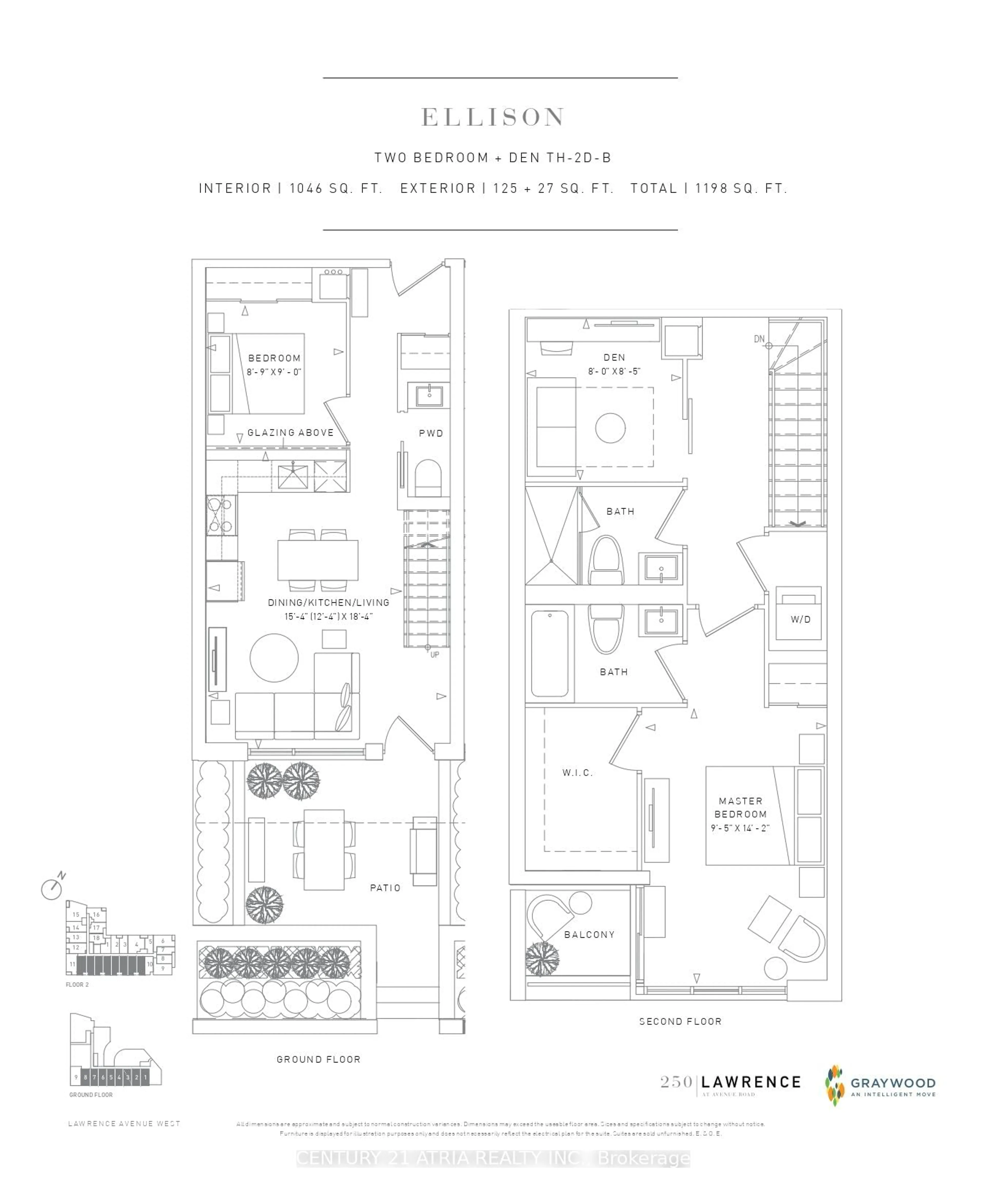 Floor plan for 250 Lawrence Ave #910, Toronto Ontario M5M 1B1