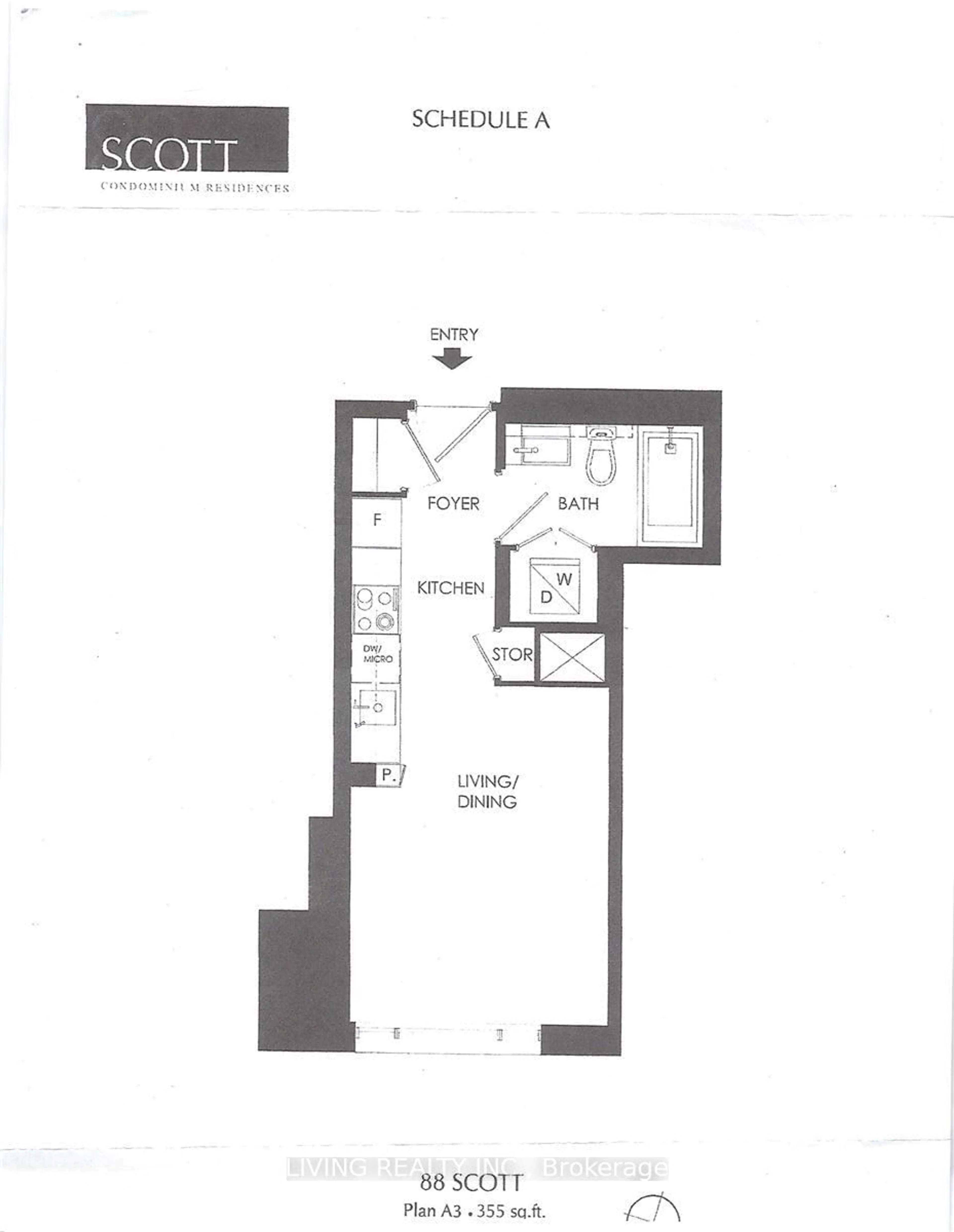 Floor plan for 88 Scott St #1206, Toronto Ontario M5E 0A9