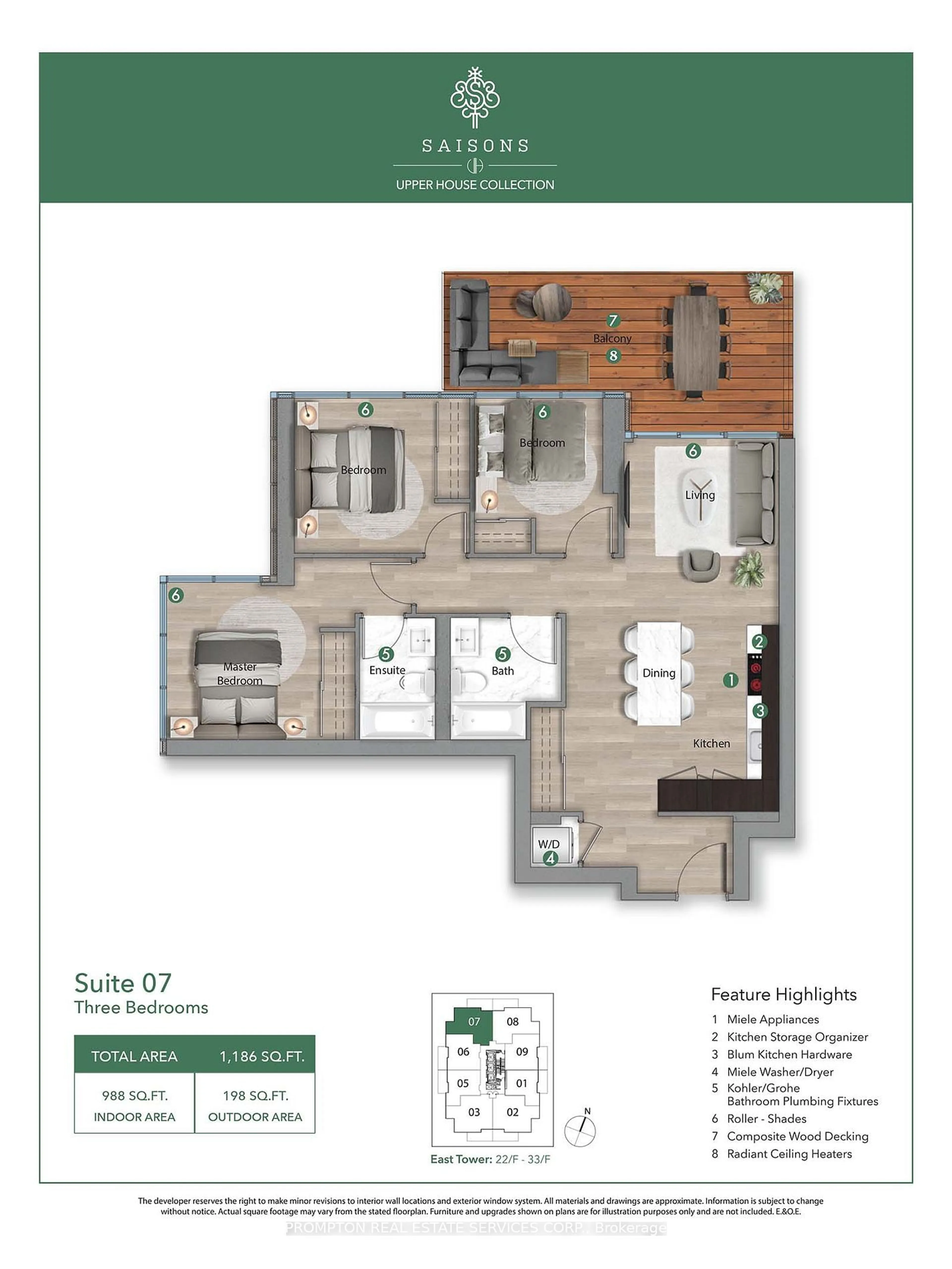 Floor plan for 27 McMahon Dr #3307, Toronto Ontario M2K 0J2