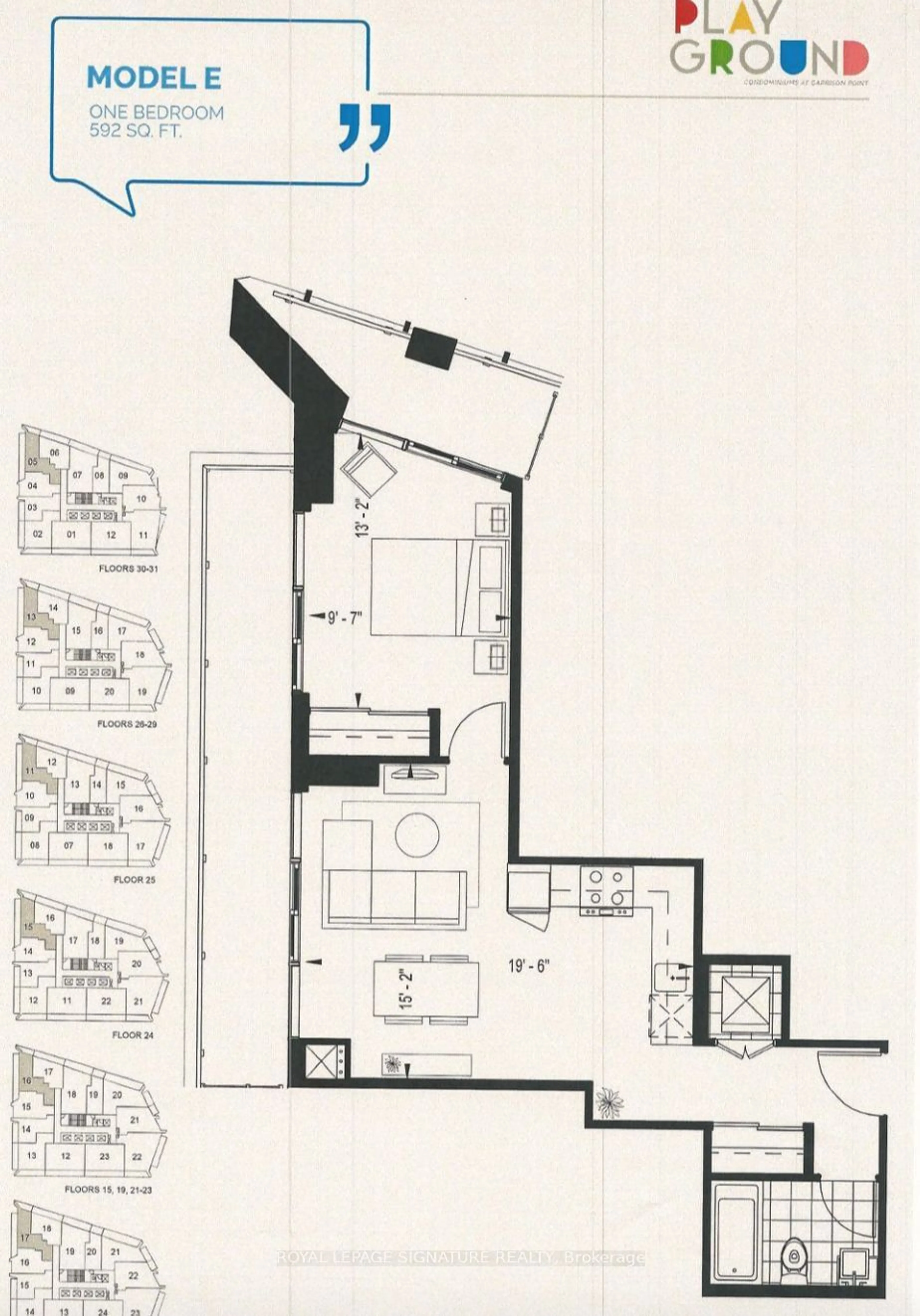 Floor plan for 50 Ordnance St #1409, Toronto Ontario M6K 1A2