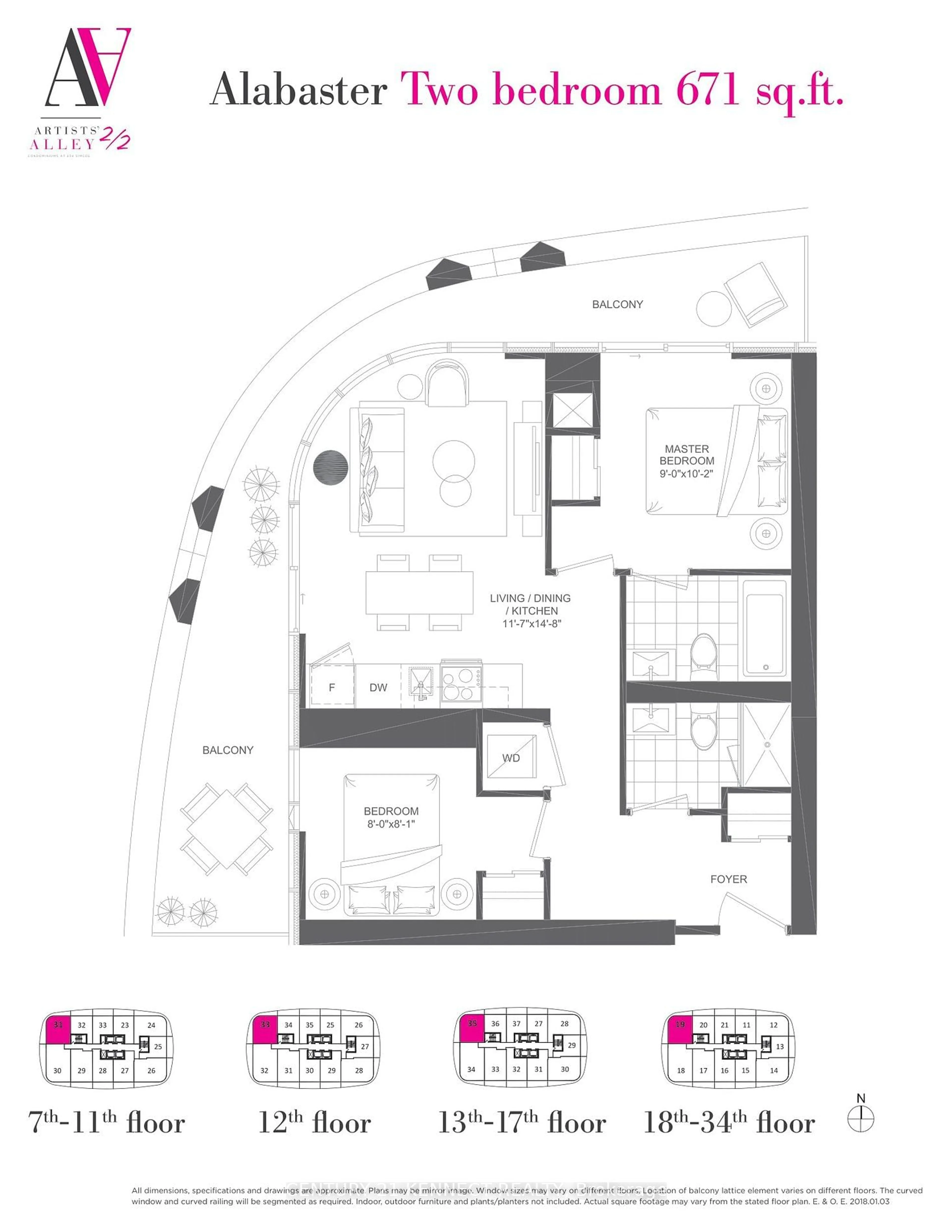 Floor plan for 230 Simcoe St #3219, Toronto Ontario M5T 1T4