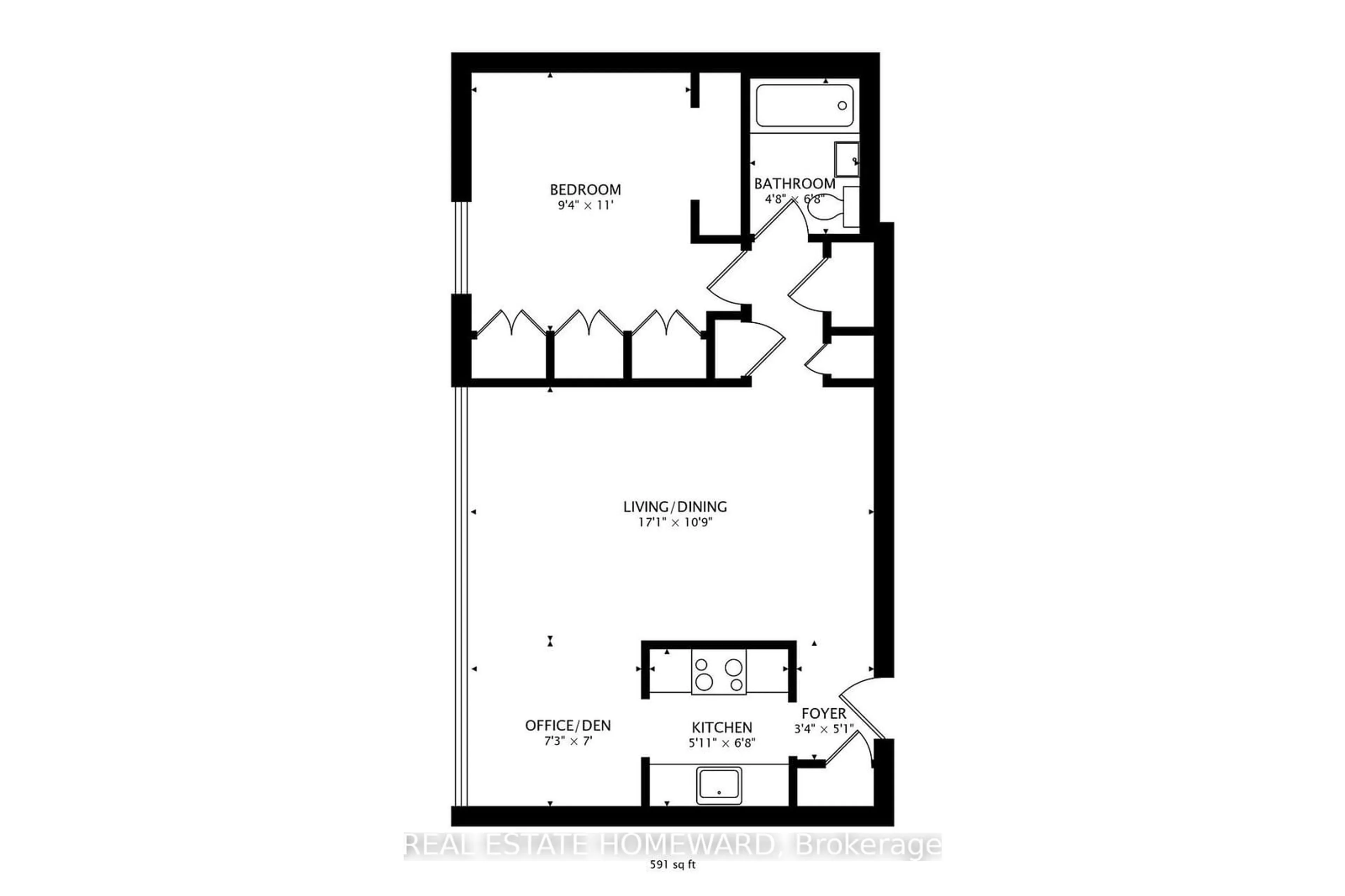 Floor plan for 78 Warren Rd #105, Toronto Ontario M4V 2R6