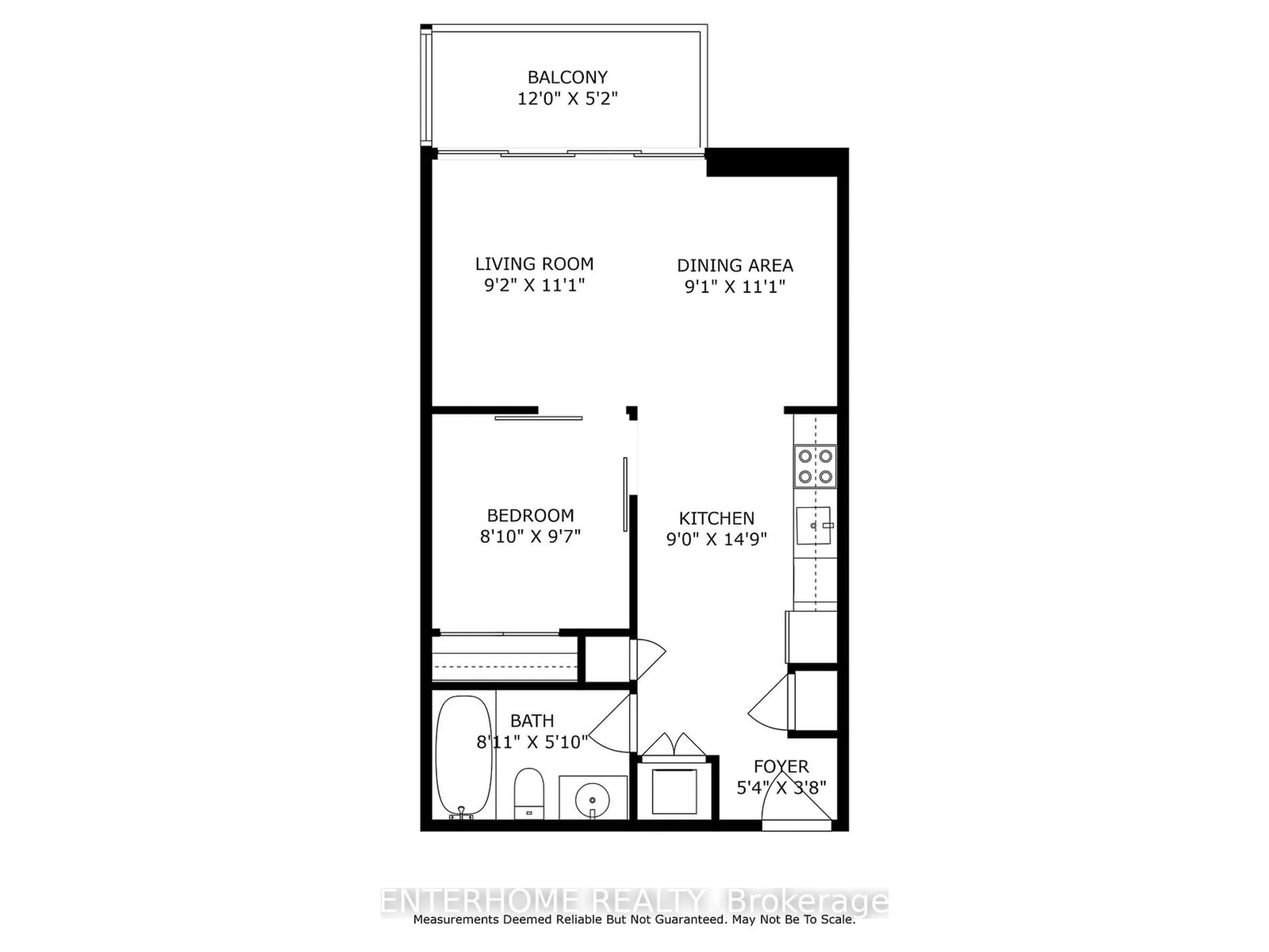 Floor plan for 95 Bathust St #719, Toronto Ontario M5V 0H7