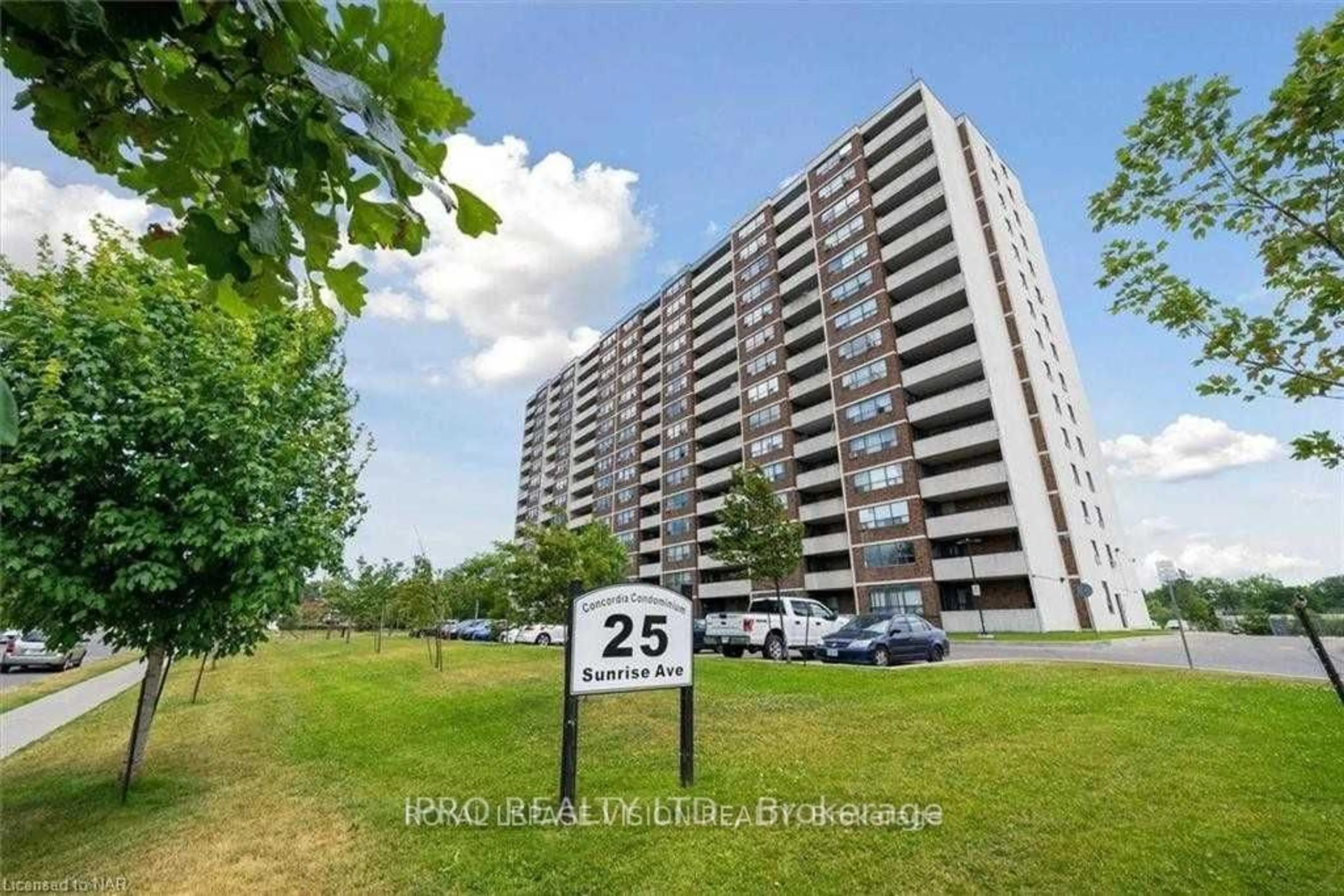 A pic from outside/outdoor area/front of a property/back of a property/a pic from drone, building for 25 Sunrise Ave #403, Toronto Ontario M4A 2S2