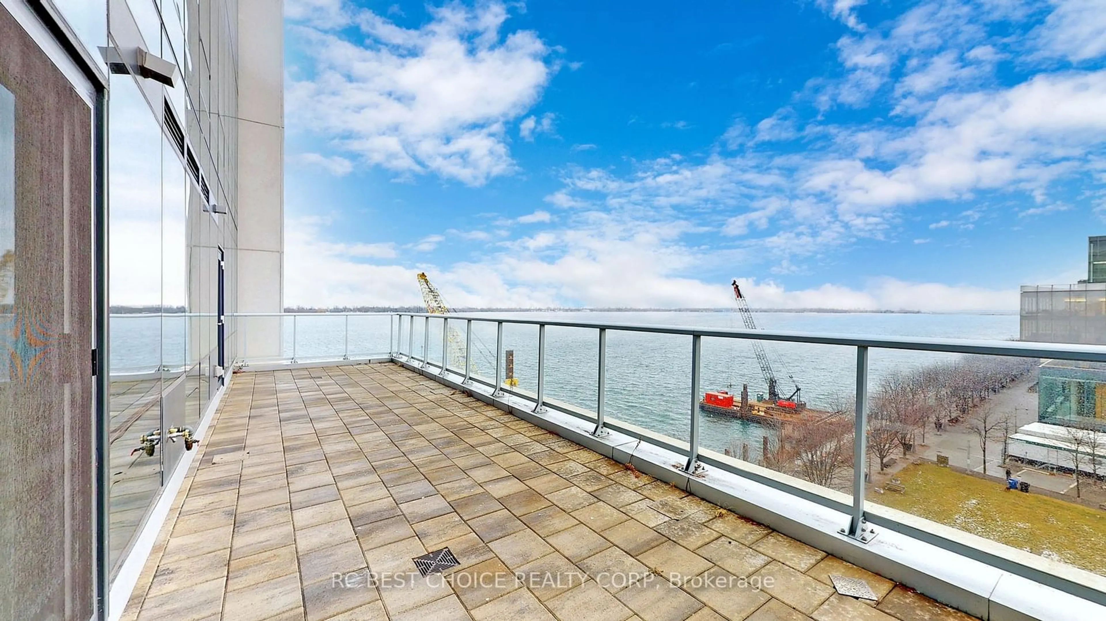 Balcony in the apartment, water/lake/river/ocean view for 55 Merchants' Wharf St #723, Toronto Ontario M5A 0P2