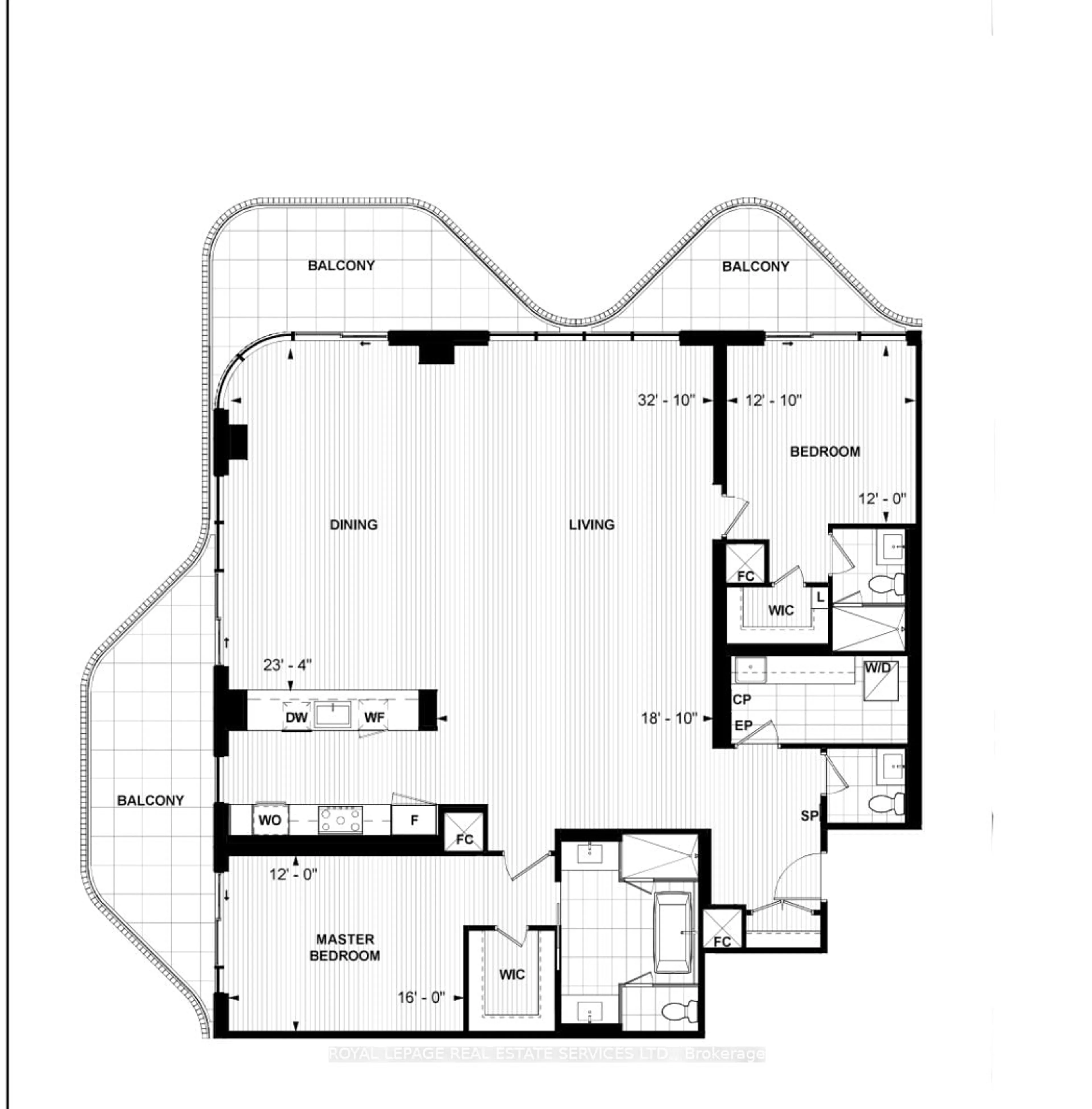 Floor plan for 155 Merchants' Wharf #812, Toronto Ontario A1A 1A1