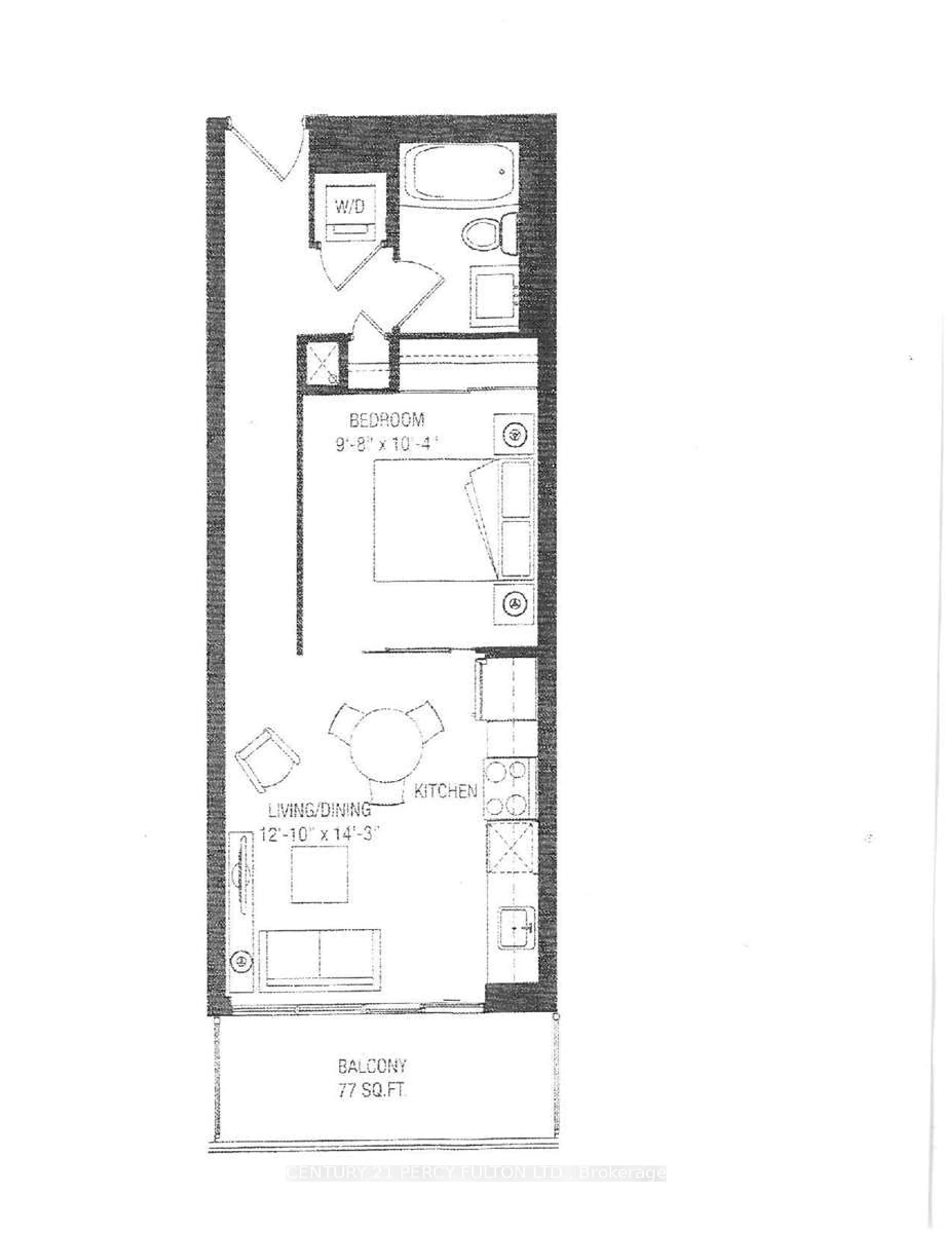 Floor plan for 160 Vanderhoof Ave #808, Toronto Ontario M4B 0G7