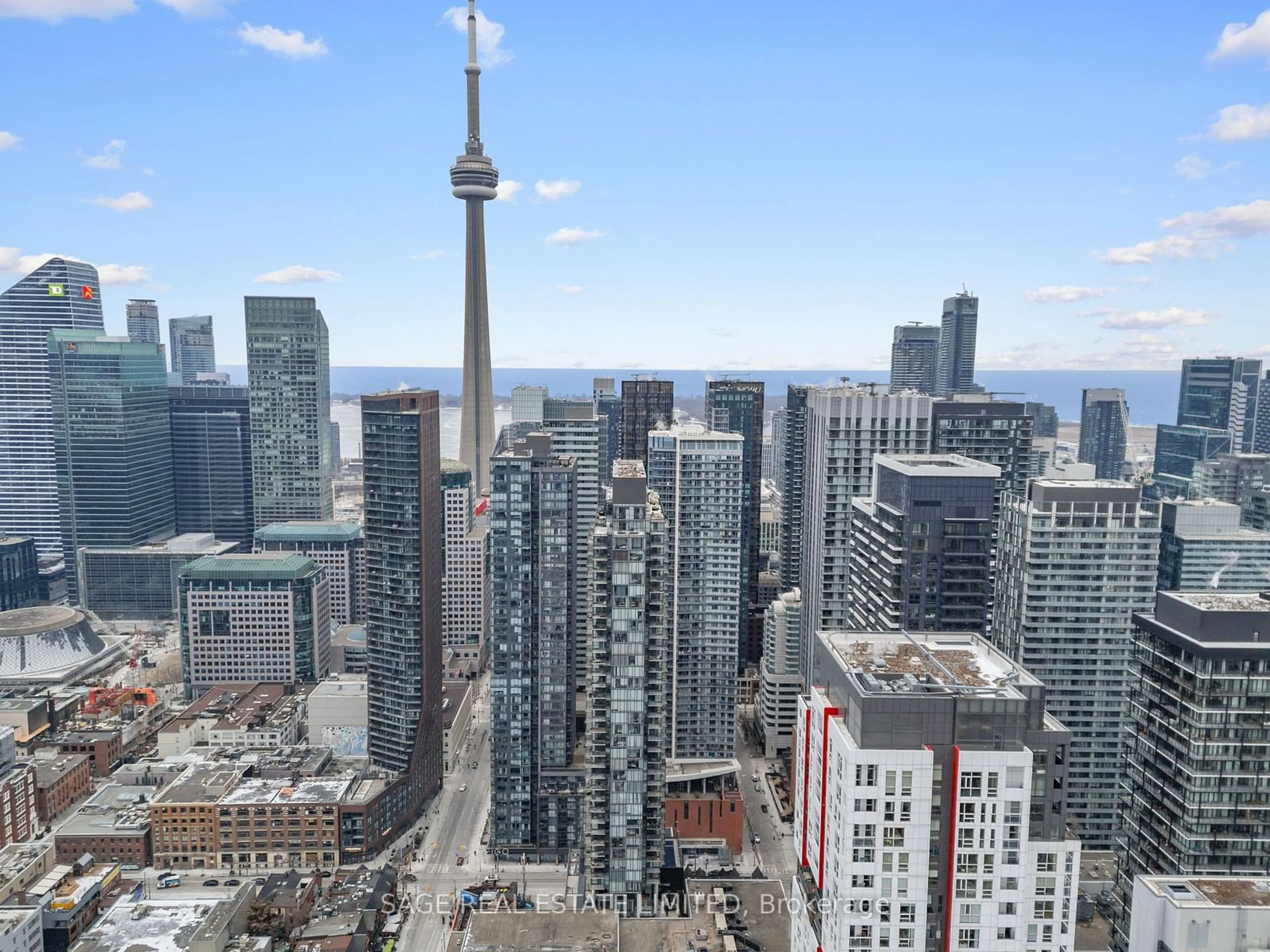 A pic from outside/outdoor area/front of a property/back of a property/a pic from drone, city buildings view from balcony for 290 Adelaide St #4104, Toronto Ontario M5V 0P3