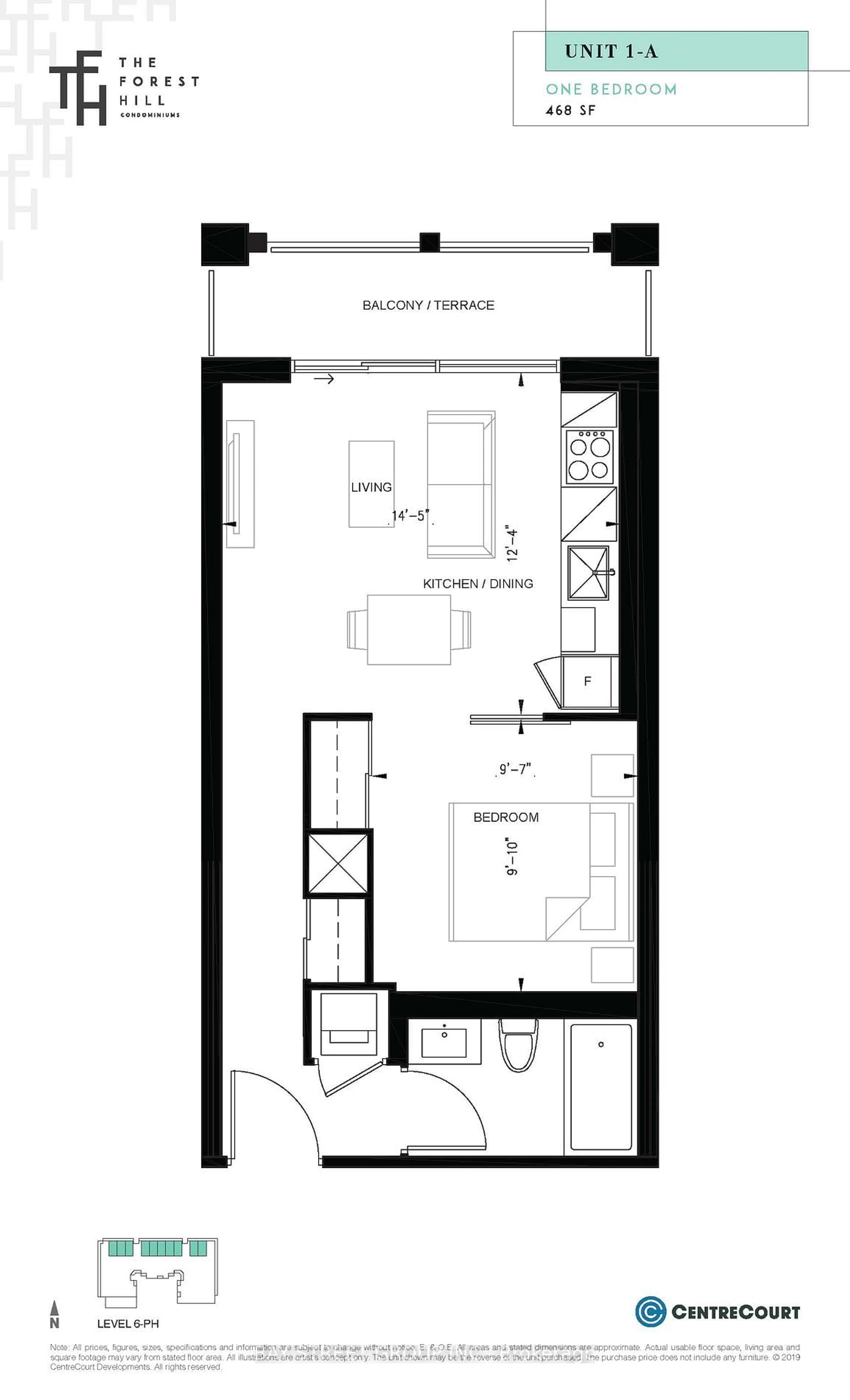 Floor plan for 2020 Bathurst St #1708, Toronto Ontario M5P 0A6