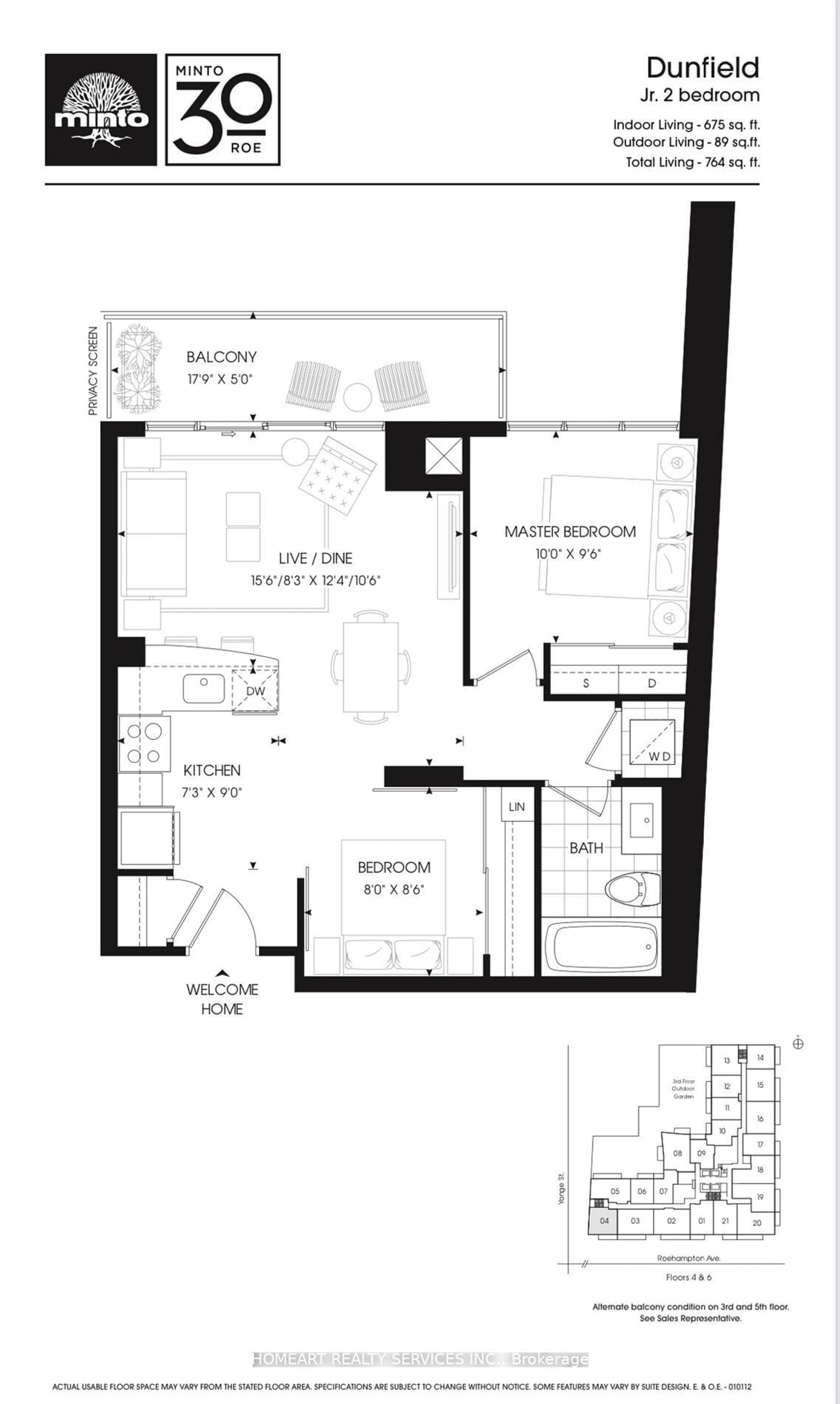 Floor plan for 30 Roehampton Ave #304, Toronto Ontario M4P 1R2