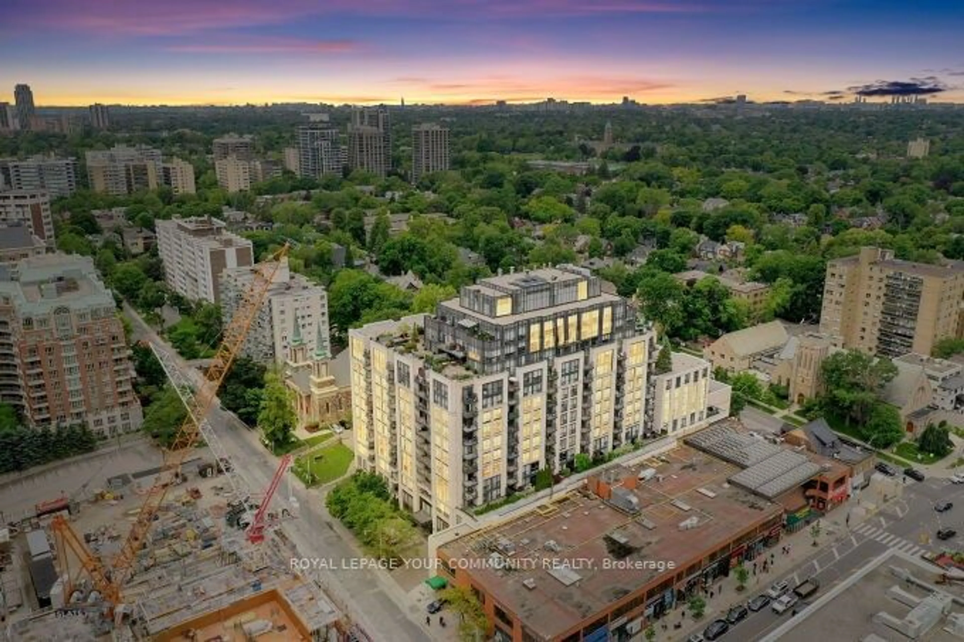 A pic from outside/outdoor area/front of a property/back of a property/a pic from drone, city buildings view from balcony for 10 Delisle Ave #807, Toronto Ontario M4V 3C6