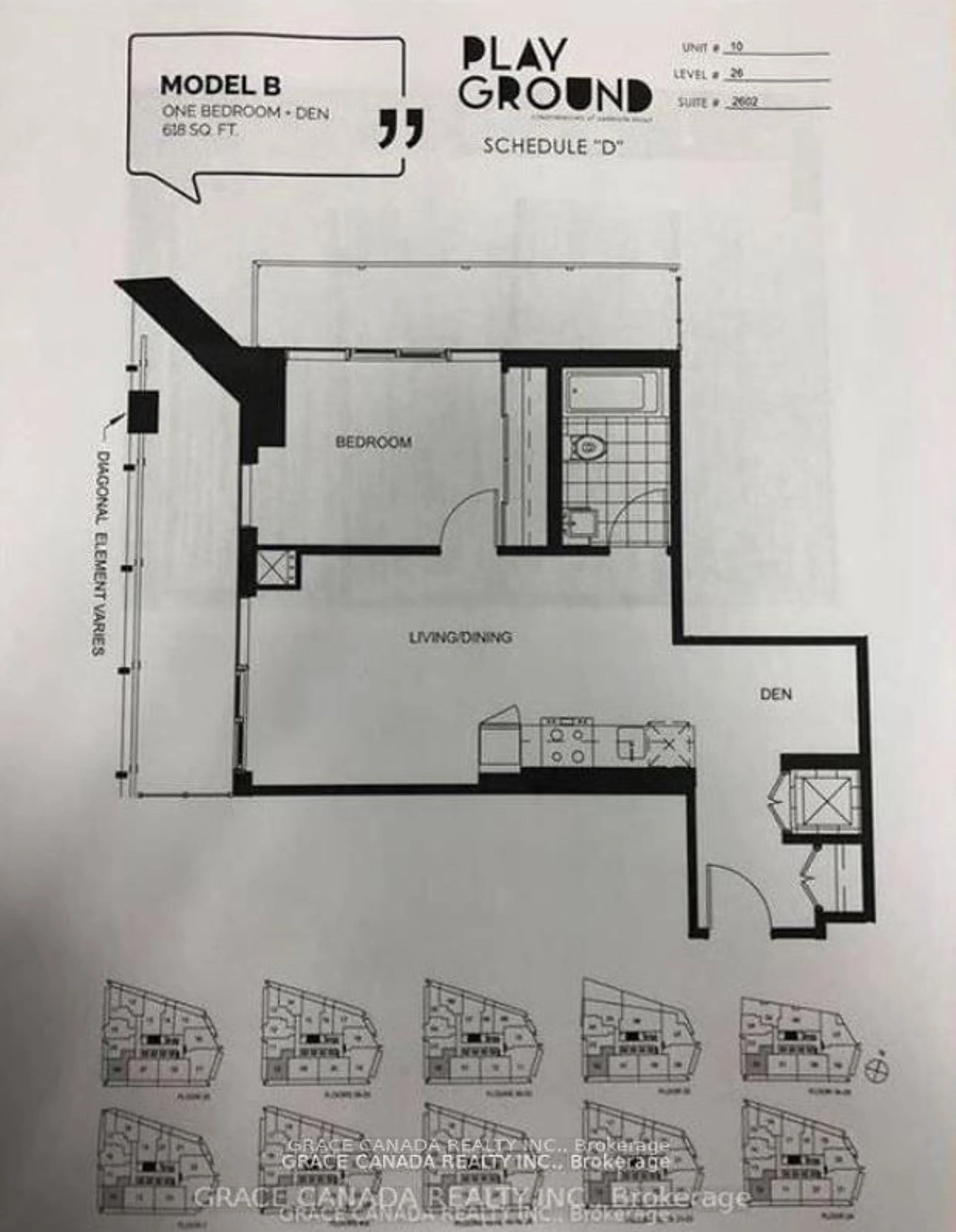 Floor plan for 50 Ordnance St #2602, Toronto Ontario M6K 1A2