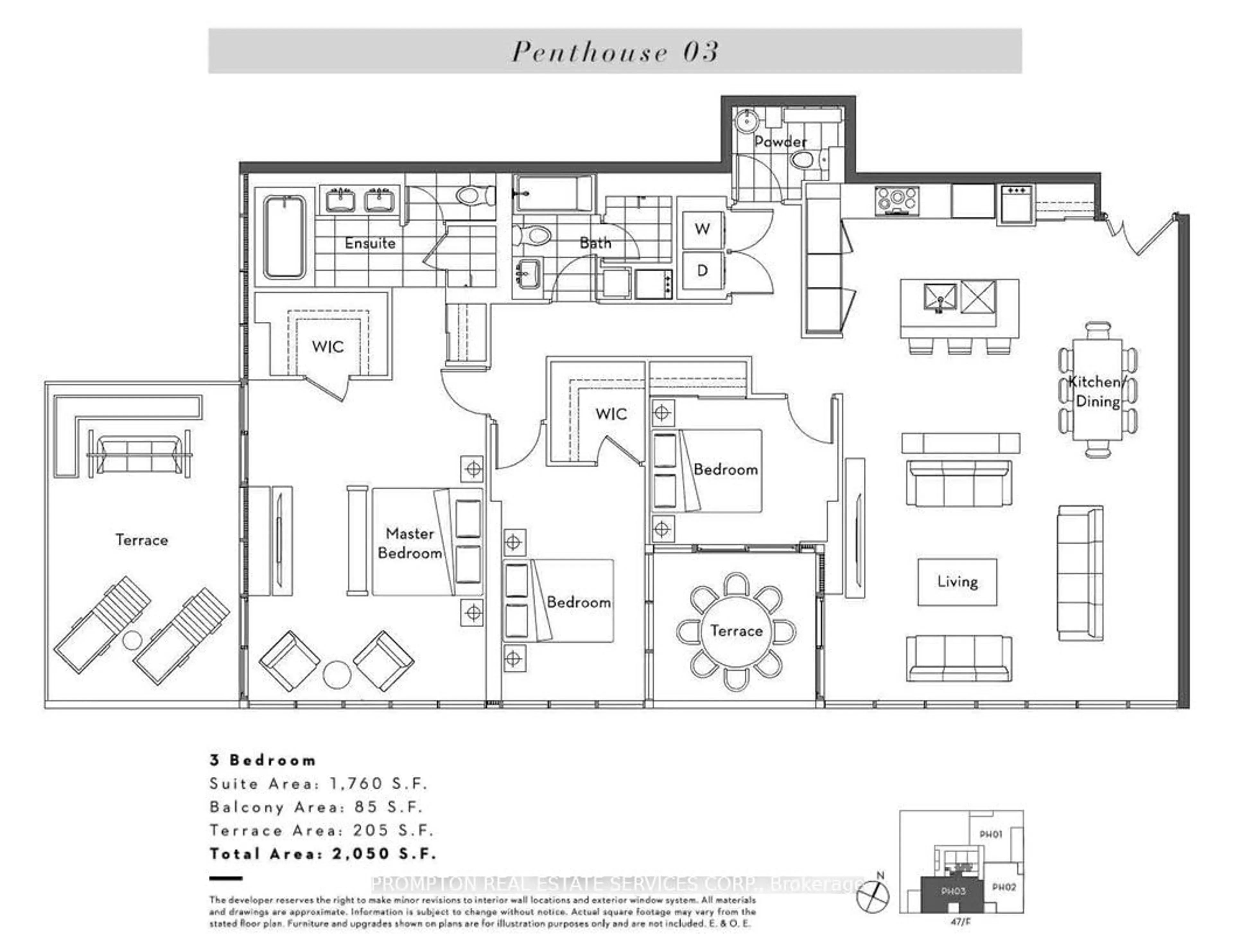 Floor plan for 17 Bathurst St #PH03, Toronto Ontario M5V 0N1