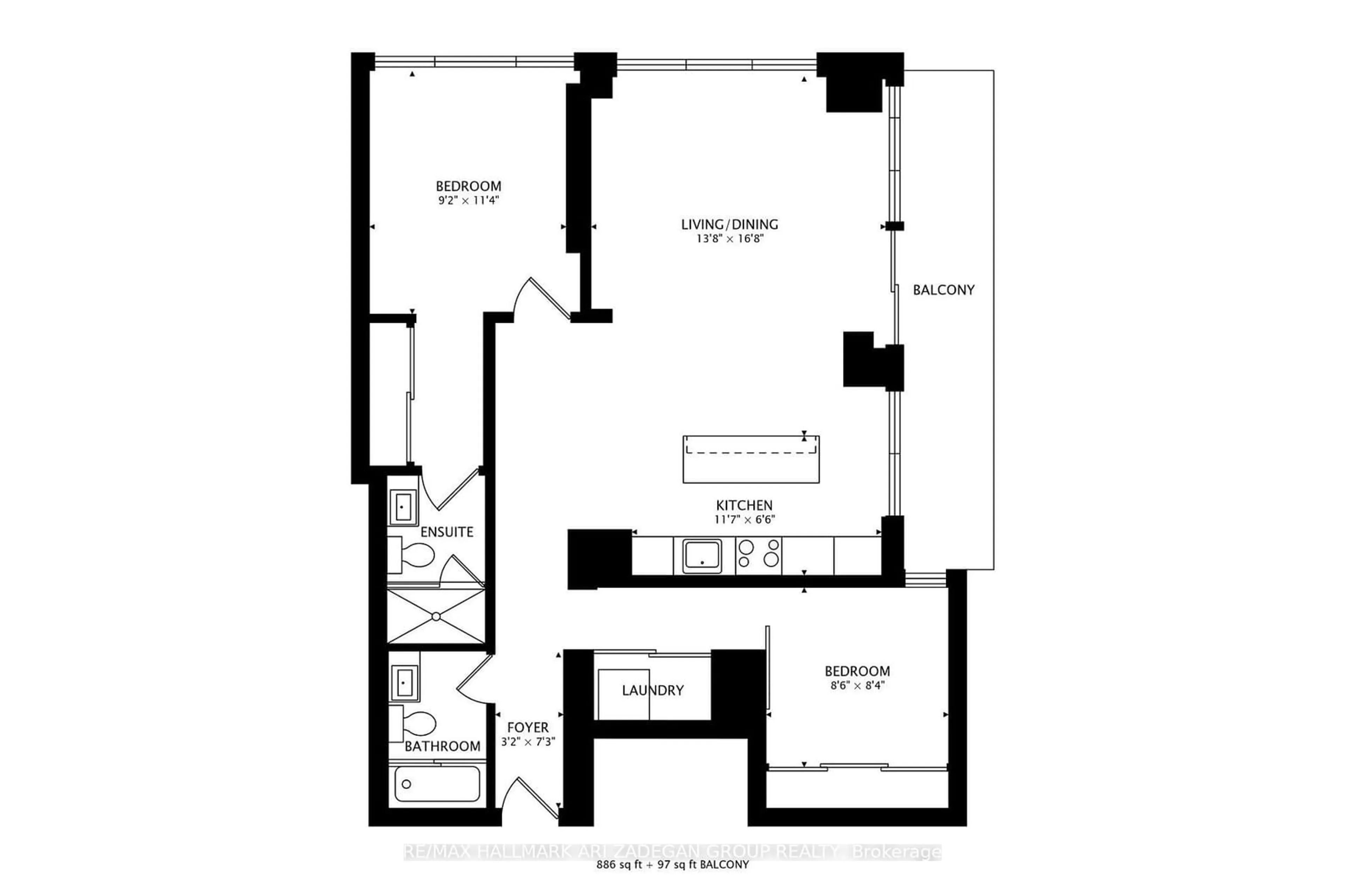 Floor plan for 88 Blue Jays Way #3108, Toronto Ontario M5V 0L7