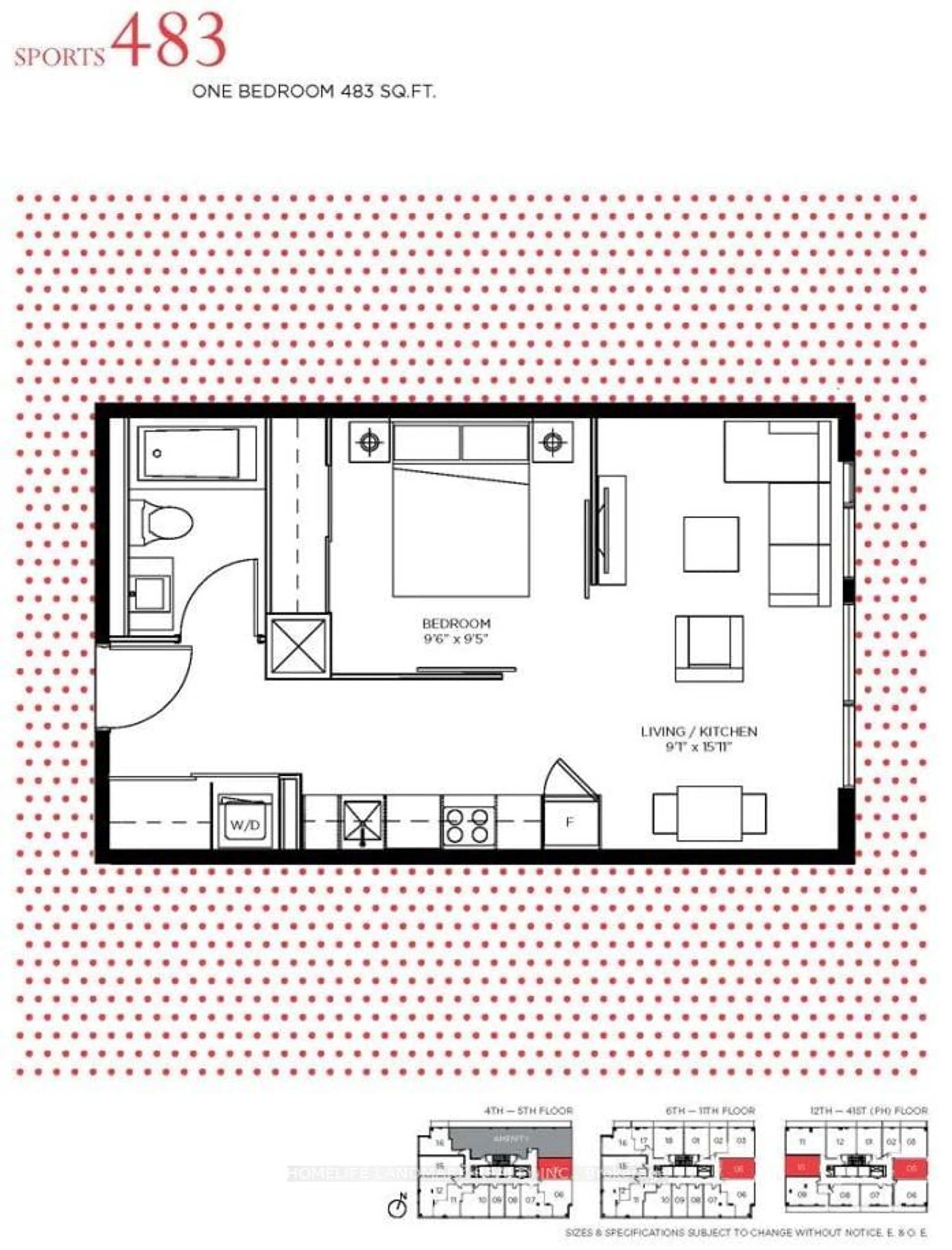 Floor plan for 101 Peter St #2505, Toronto Ontario M5V 0G6