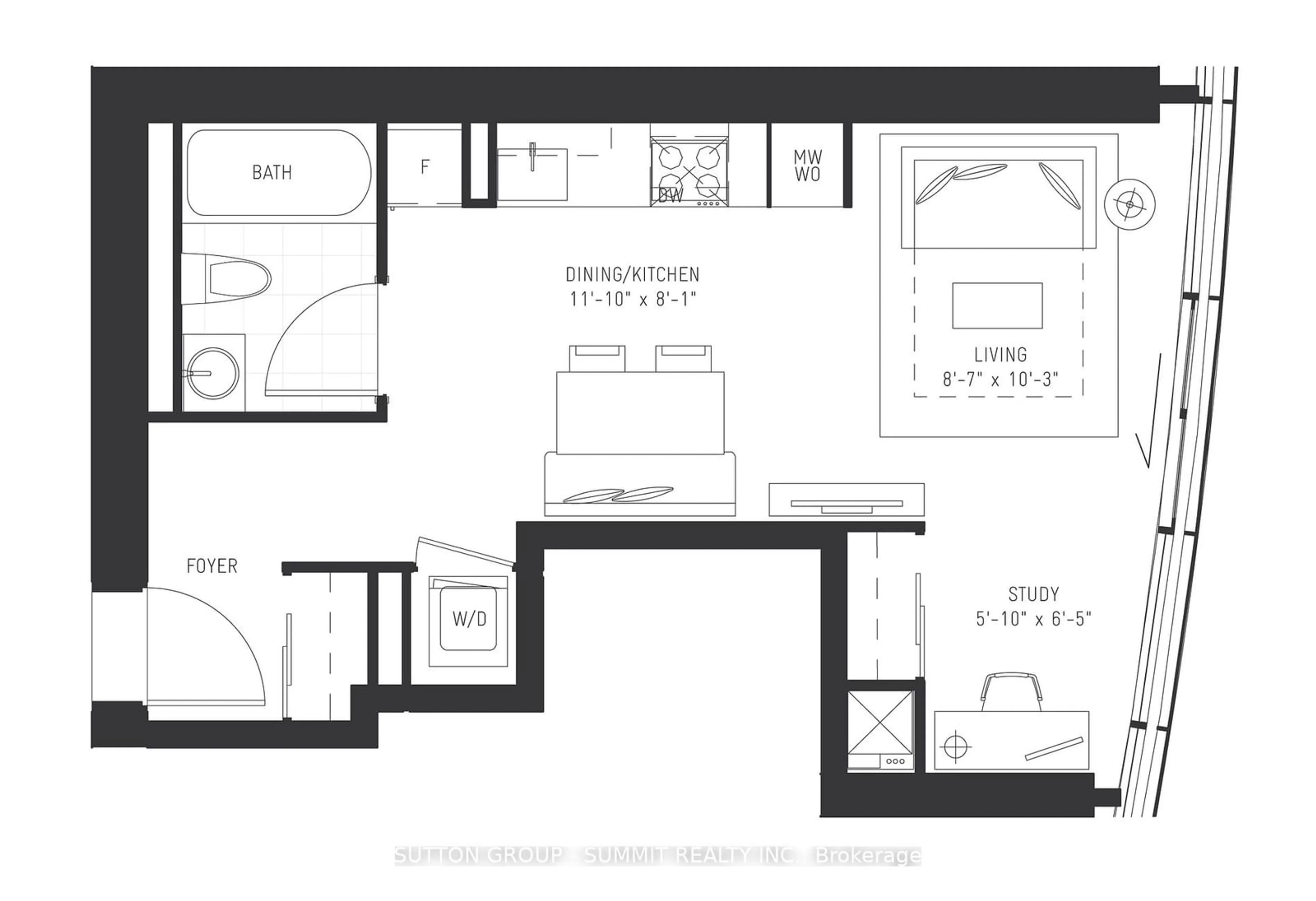 Floor plan for 14 YORK St #3001, Toronto Ontario M5J 0B1