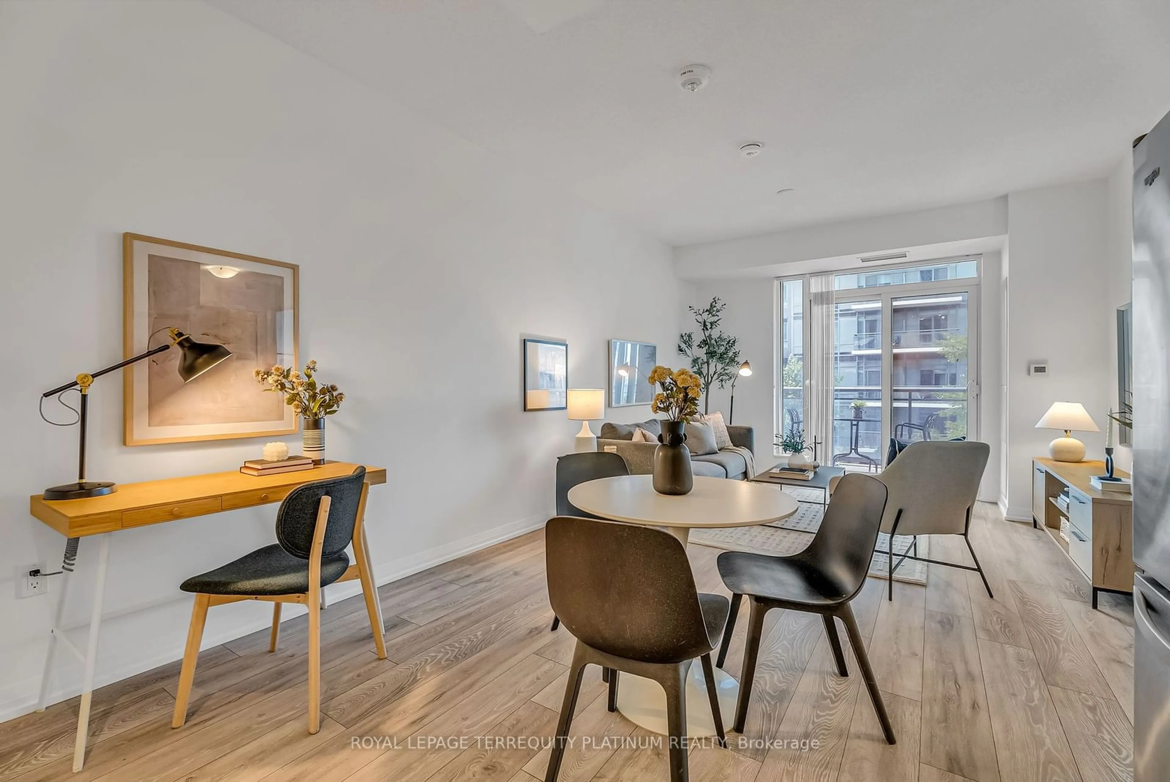 Dining room, wood/laminate floor for 60 Ann O'Reilly Rd #367, Toronto Ontario M2J 0C8