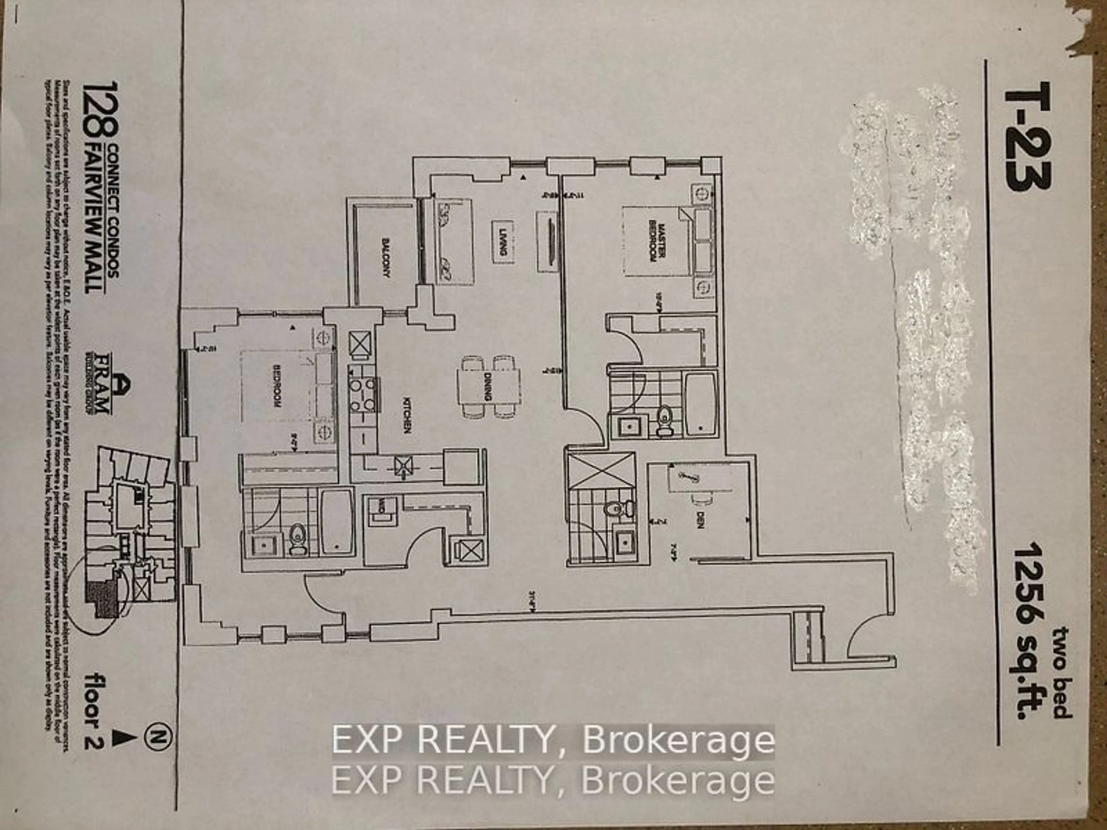 Floor plan for 128 fairview Dr #217, Toronto Ontario M2J 0E8