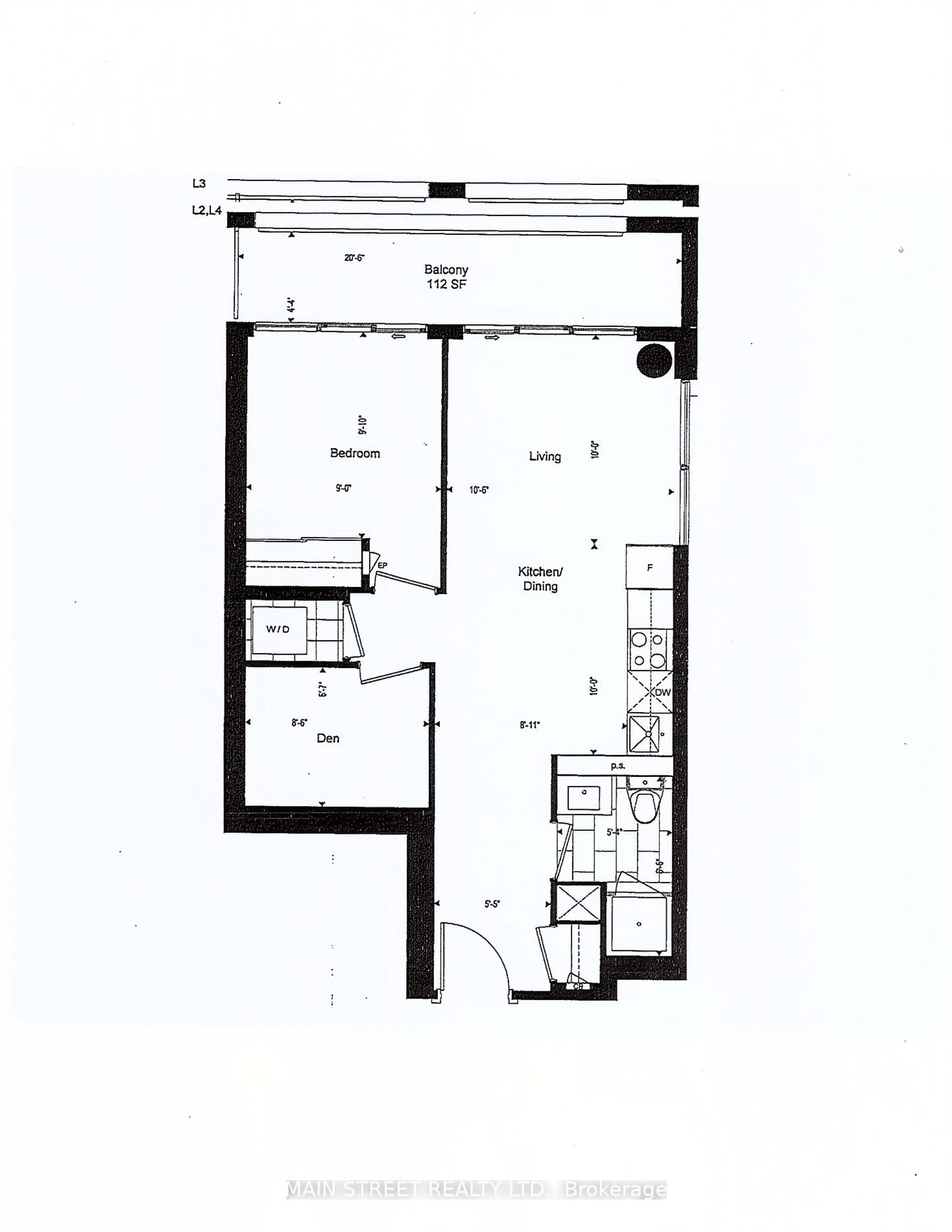 Floor plan for 60 Princess St #201 SE, Toronto Ontario M5A 2C7