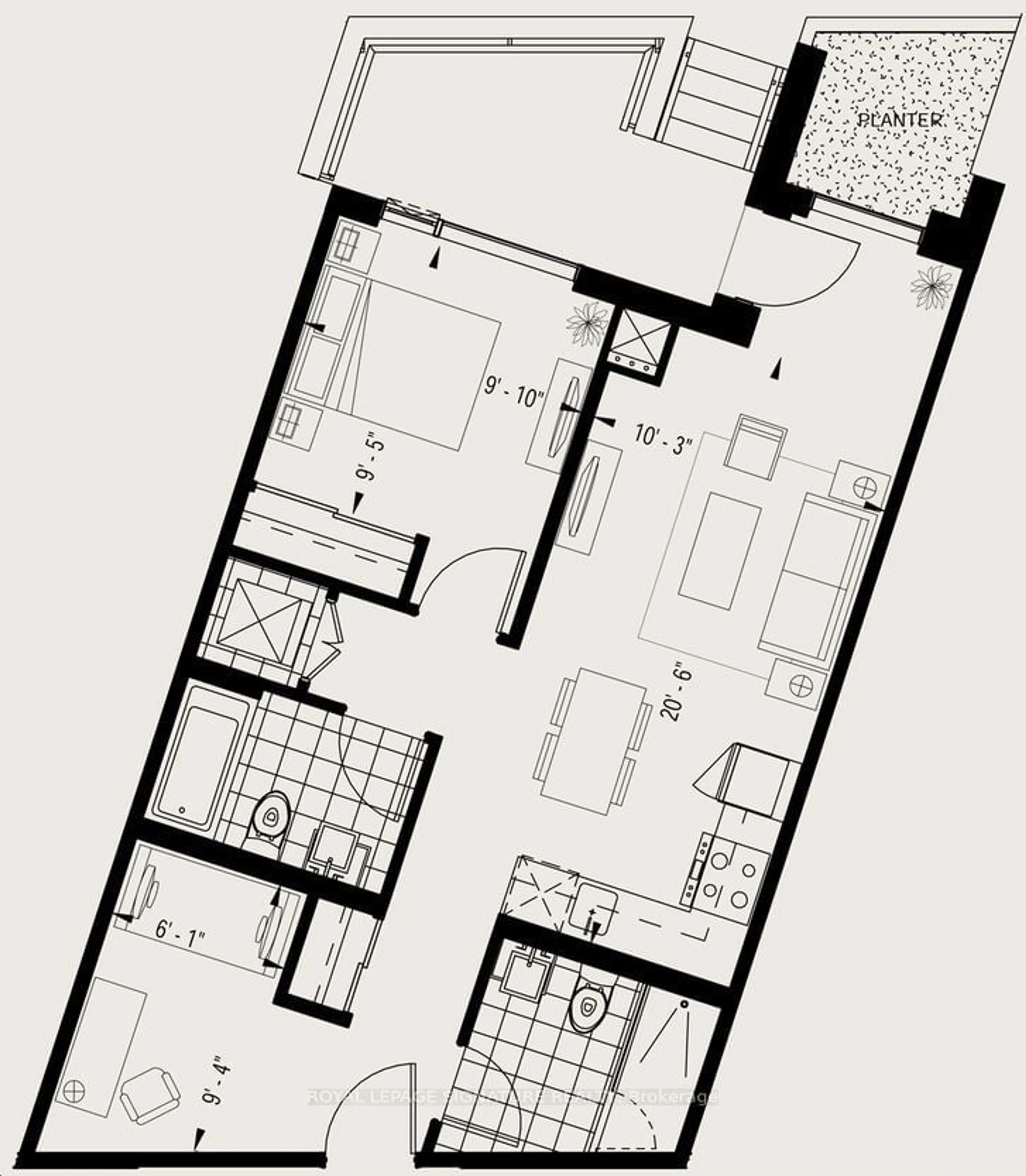 Floor plan for 50 Ordnance St #107, Toronto Ontario M6K 0C8