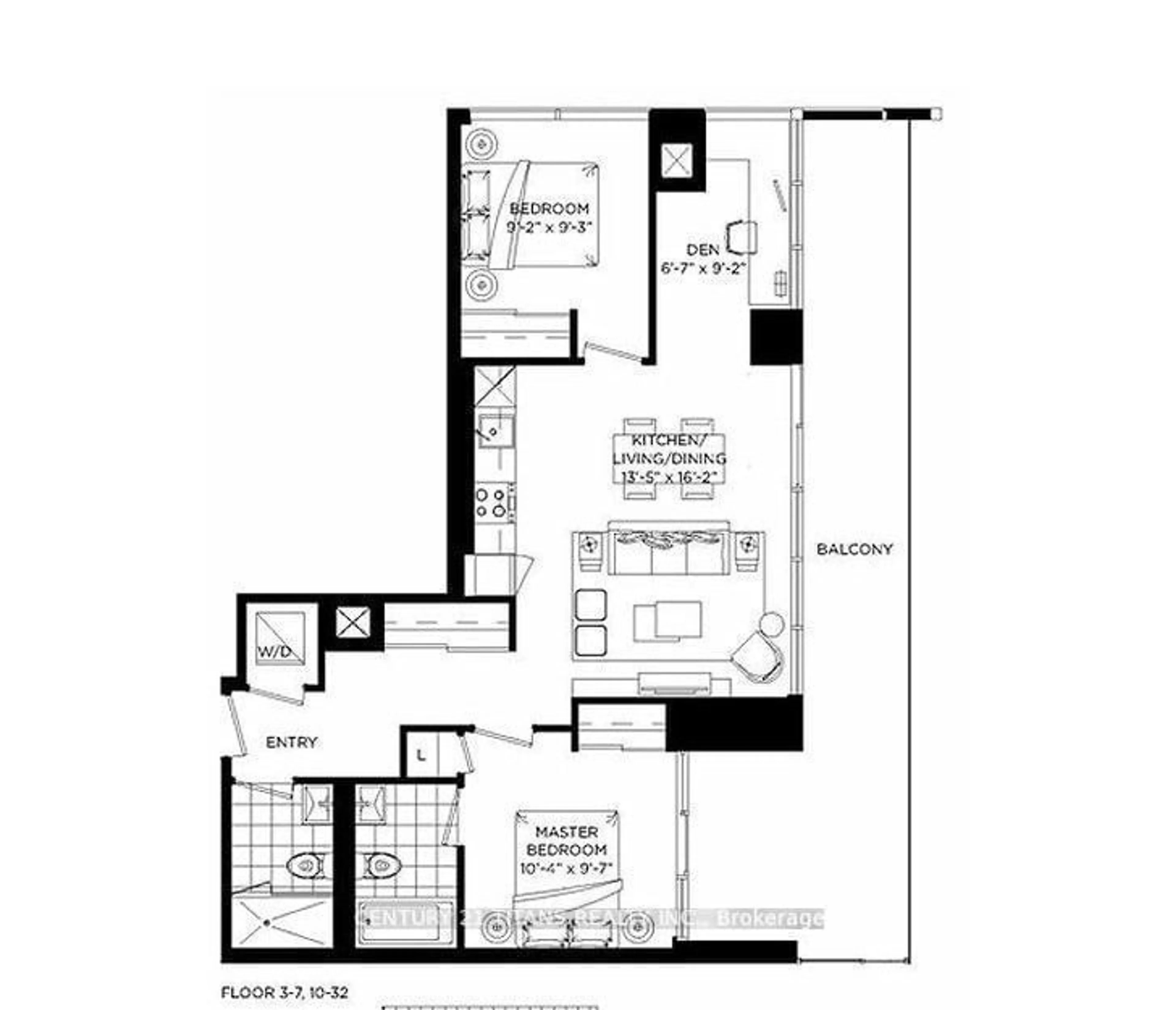 Floor plan for 20 O'neill Rd #1416, Toronto Ontario M3C 0R1