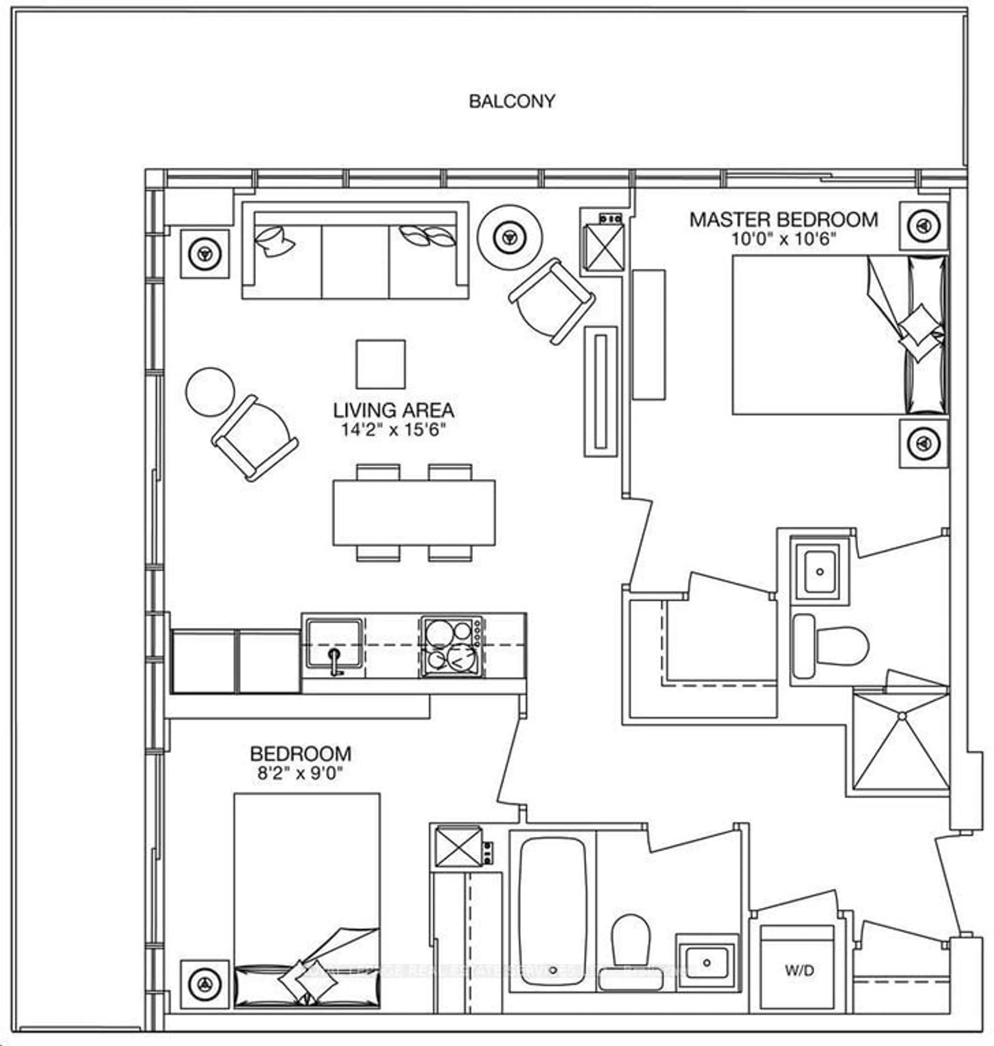 Floor plan for 8 Eglinton Ave #2705, Toronto Ontario M4P 0C1