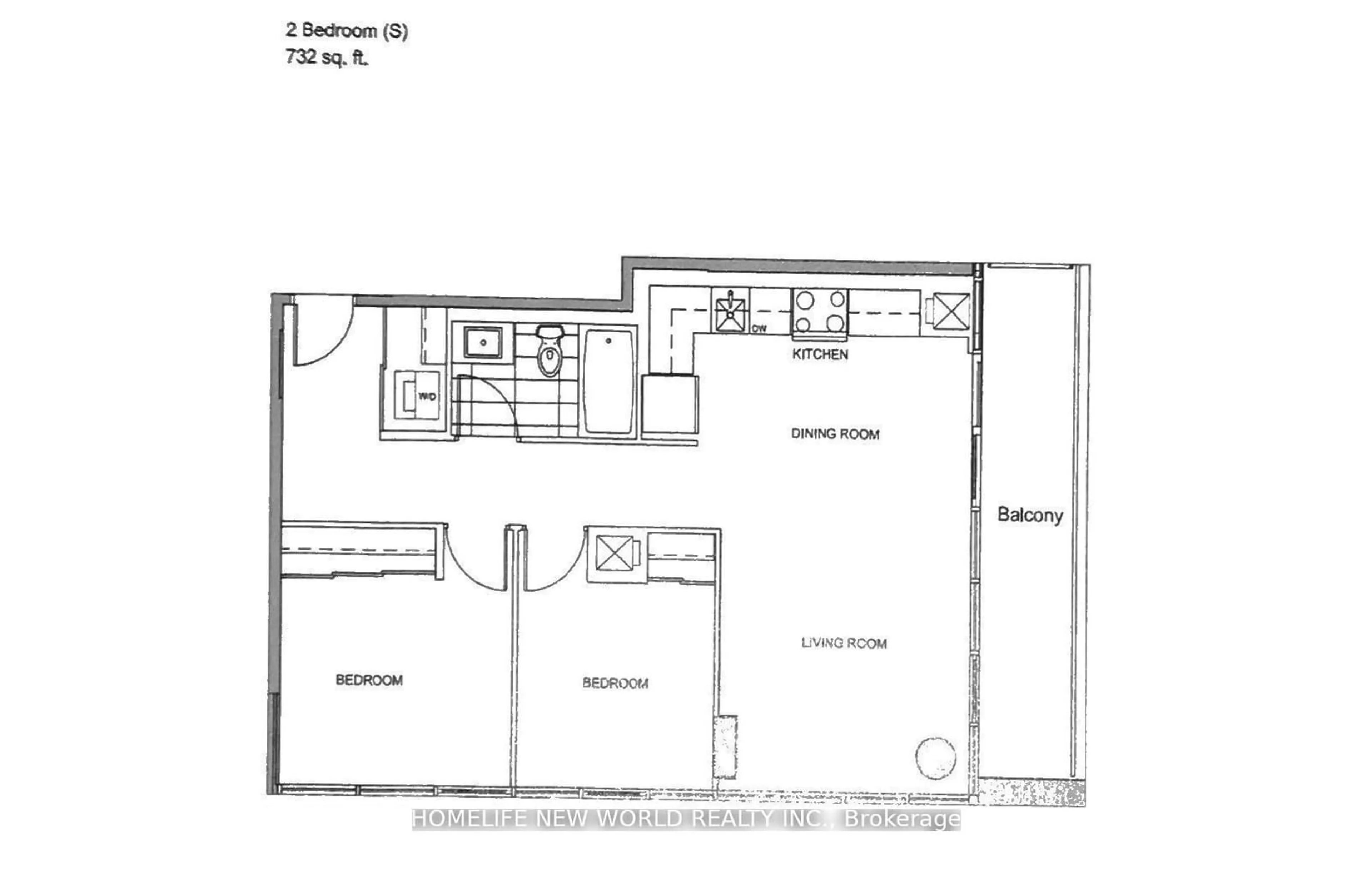 Floor plan for 150 Fairview Mall Dr #1211, Toronto Ontario M2J 0E7