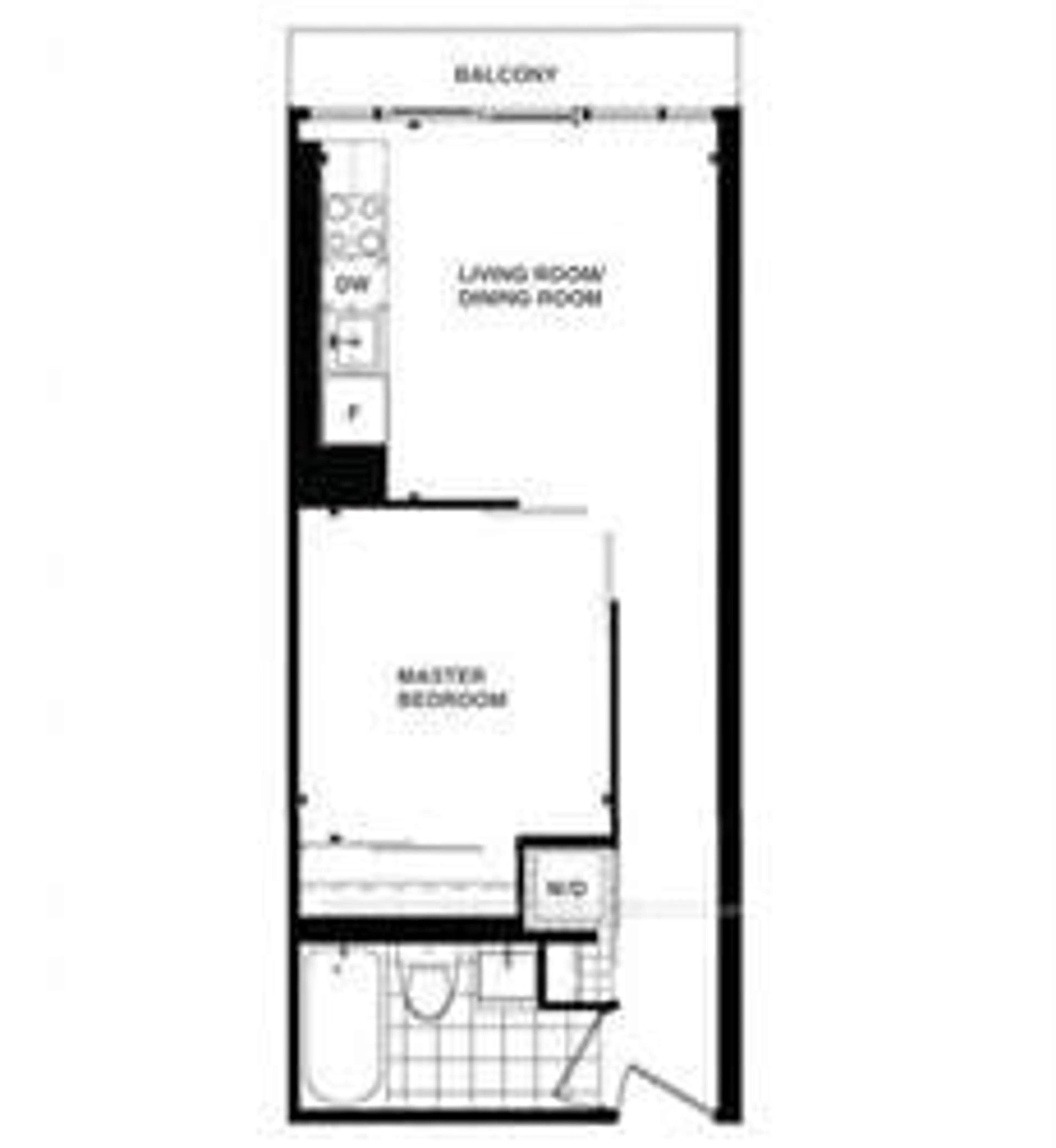 Floor plan for 36 Lisgar St ##822W, Toronto Ontario M6J 0C7