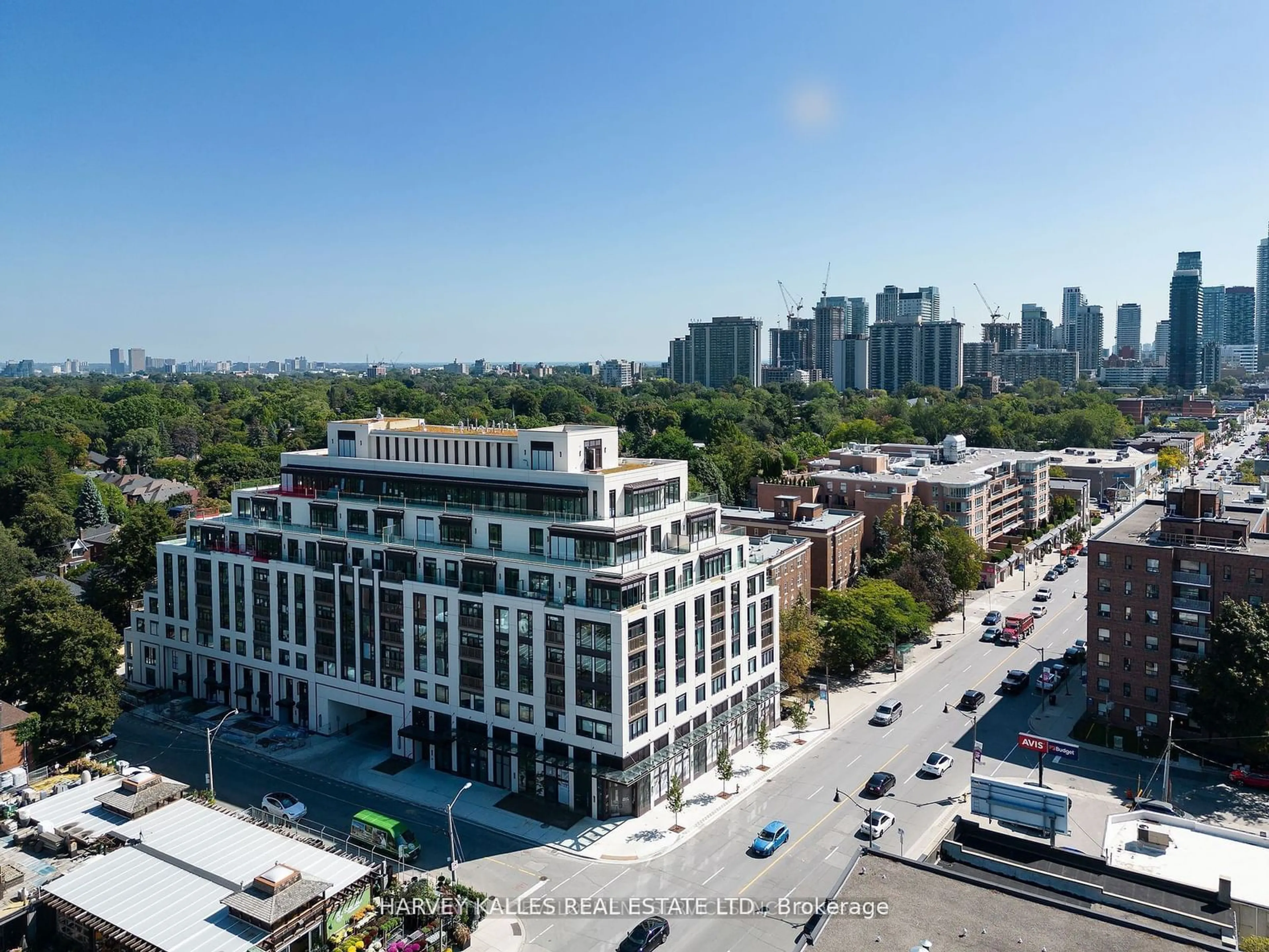 A pic from outside/outdoor area/front of a property/back of a property/a pic from drone, city buildings view from balcony for 1 Strathgowan Ave #403, Toronto Ontario M4N 0B3