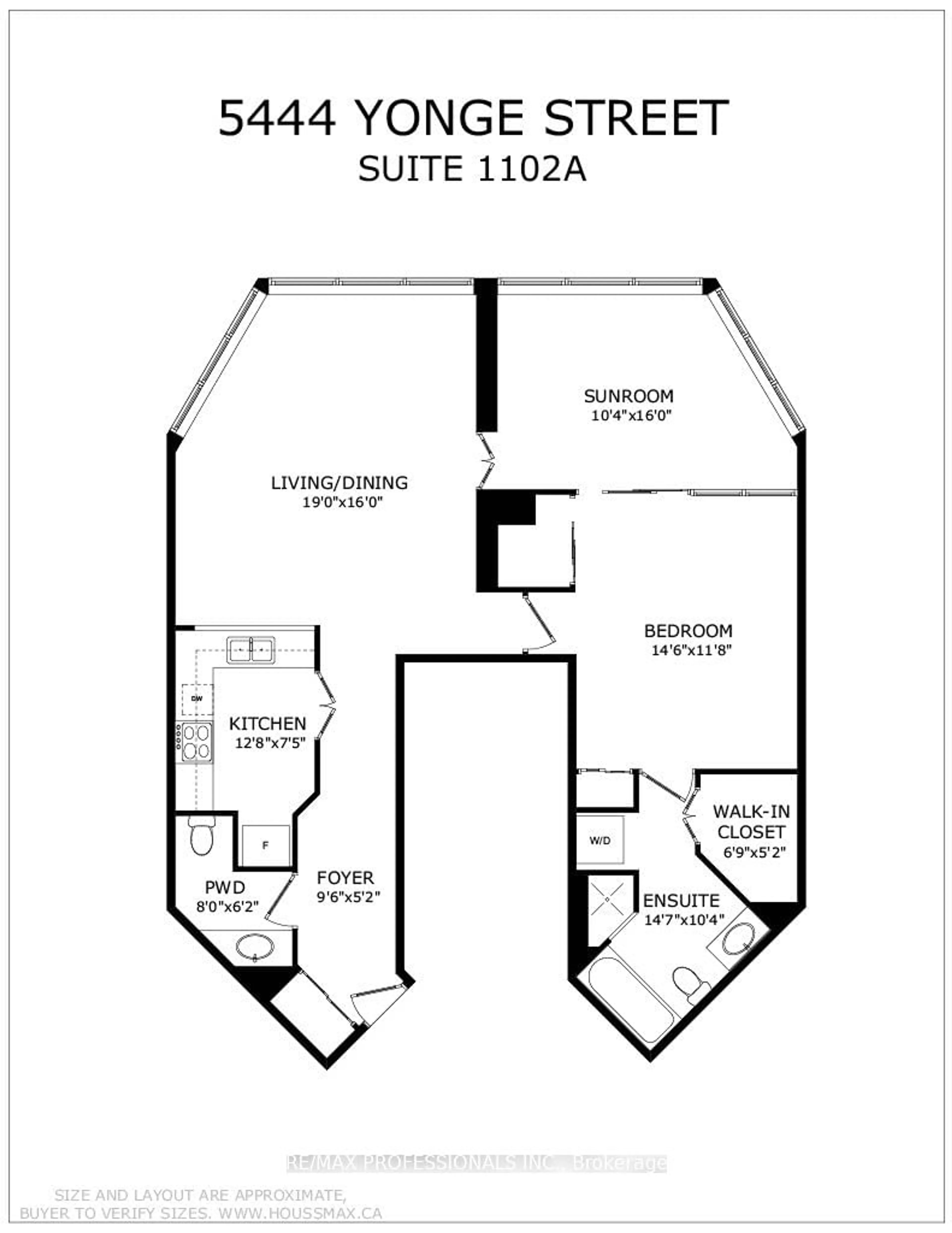 Floor plan for 5444 Yonge St #1102A, Toronto Ontario M2N 6J4