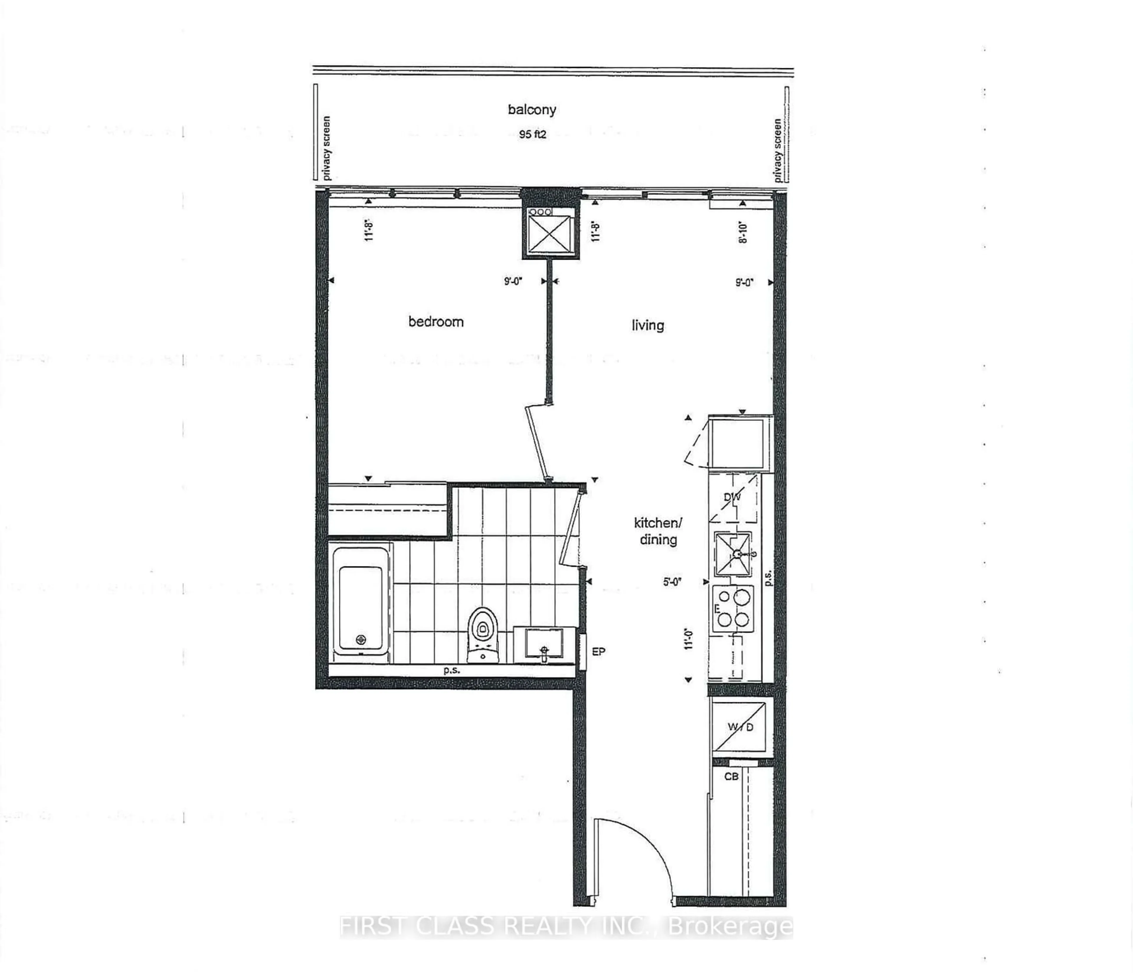 Floor plan for 99 Broadway Ave #1101, Toronto Ontario M4P 0E3