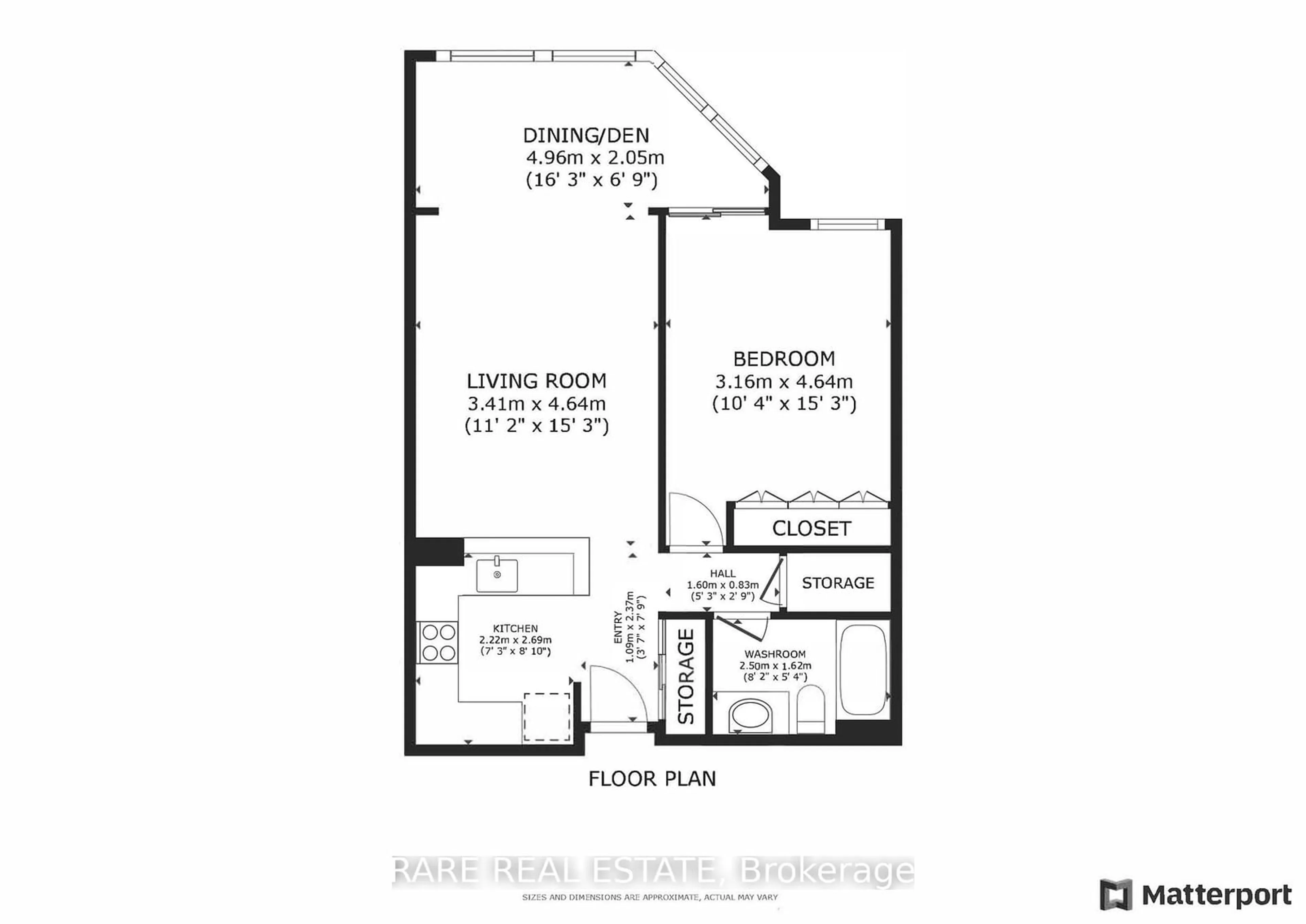 Floor plan for 705 King St #402, Toronto Ontario M5V 2W8